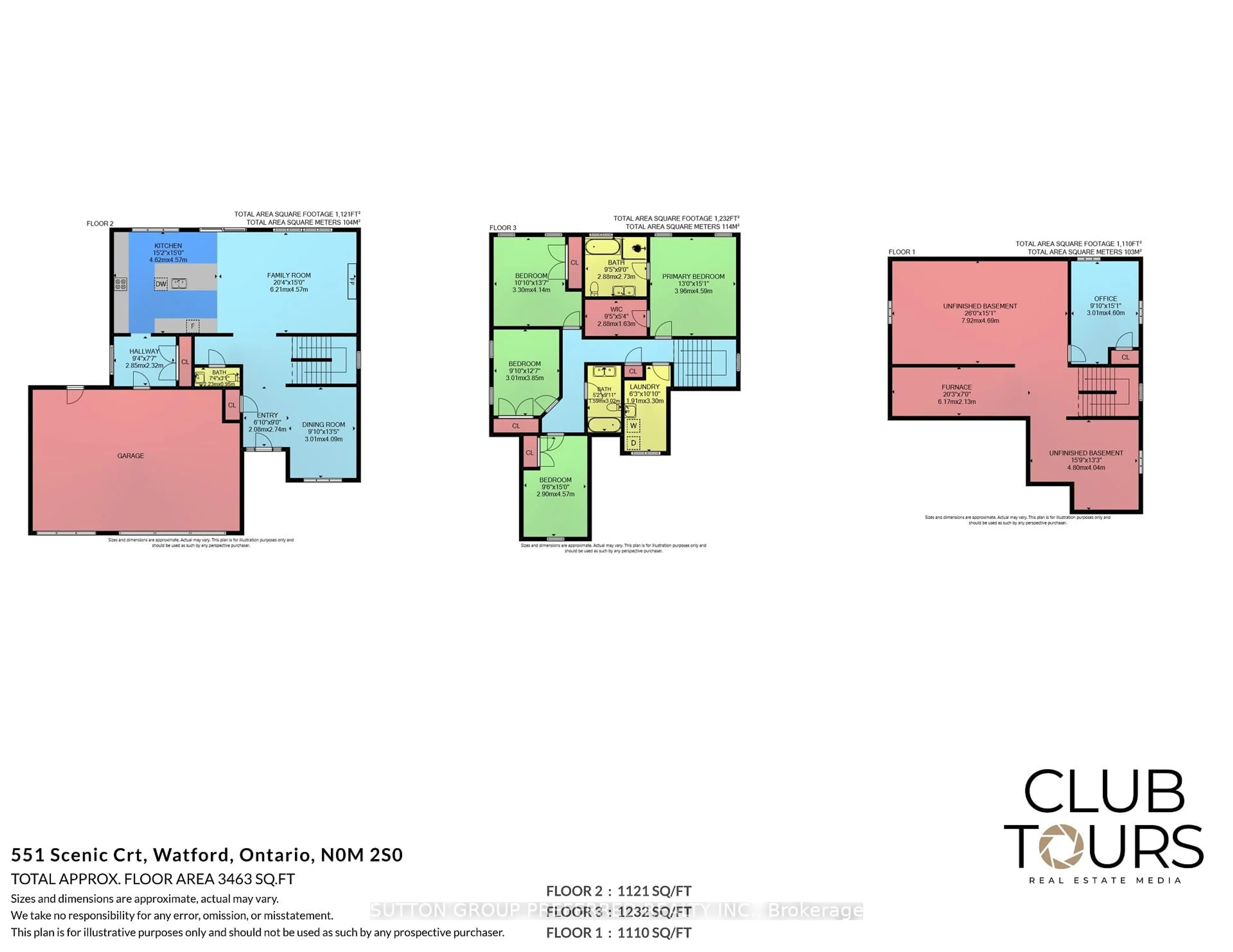 Floor plan for 551 Scenic Crt, Warwick Ontario N0M 2S0