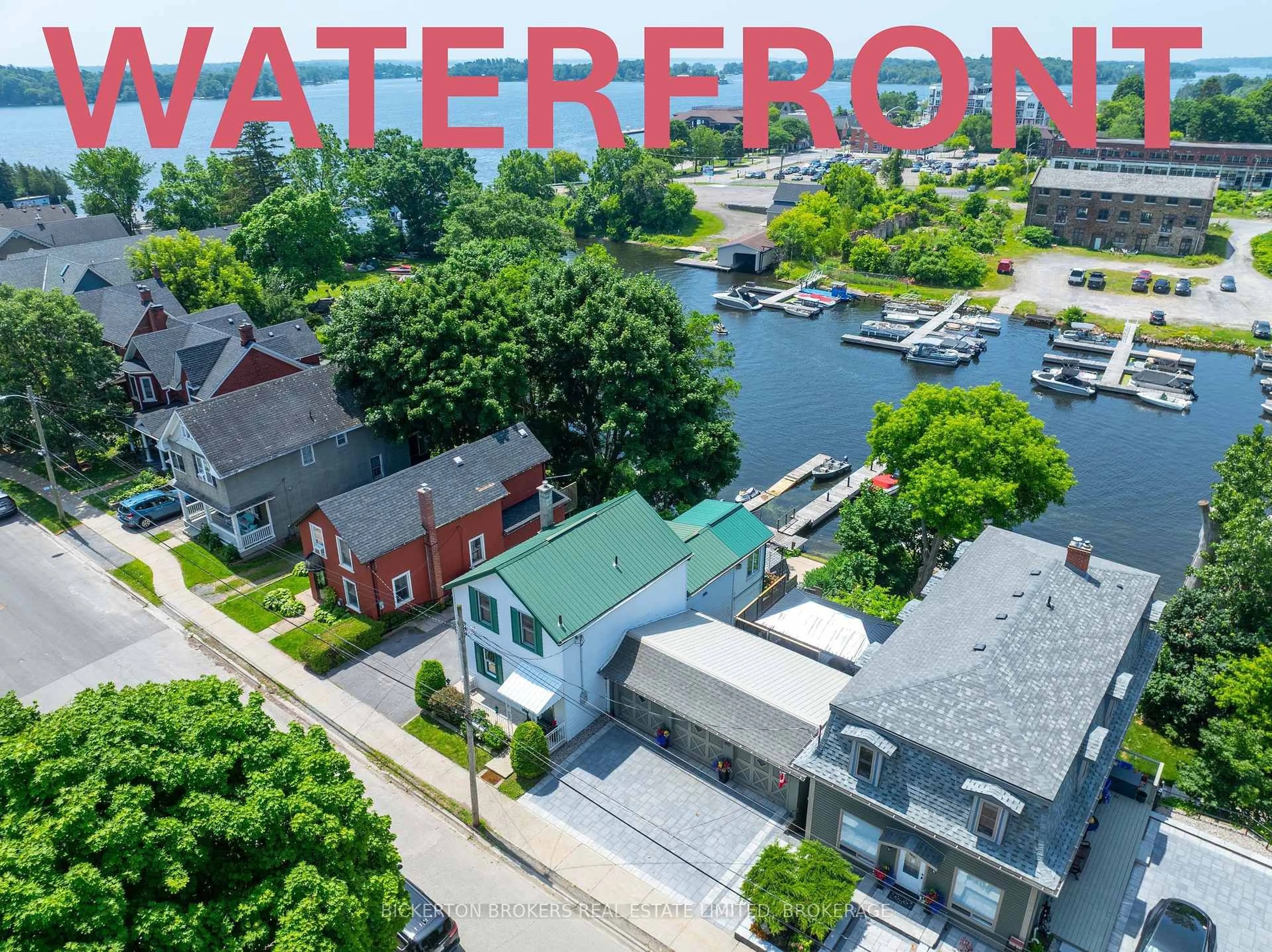 A pic from outside/outdoor area/front of a property/back of a property/a pic from drone, water/lake/river/ocean view for 370 Stone St, Gananoque Ontario K7G 2A4