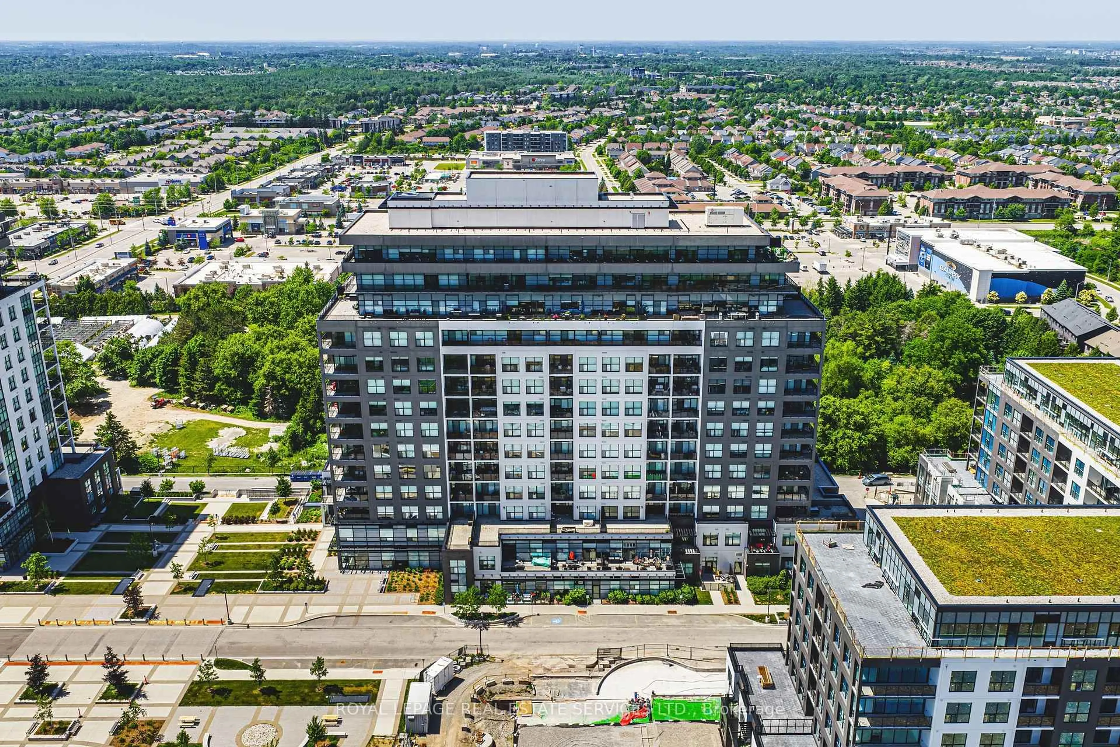 A pic from outside/outdoor area/front of a property/back of a property/a pic from drone, city buildings view from balcony for 1880 Gordon St #1404, Guelph Ontario N1L 0P5