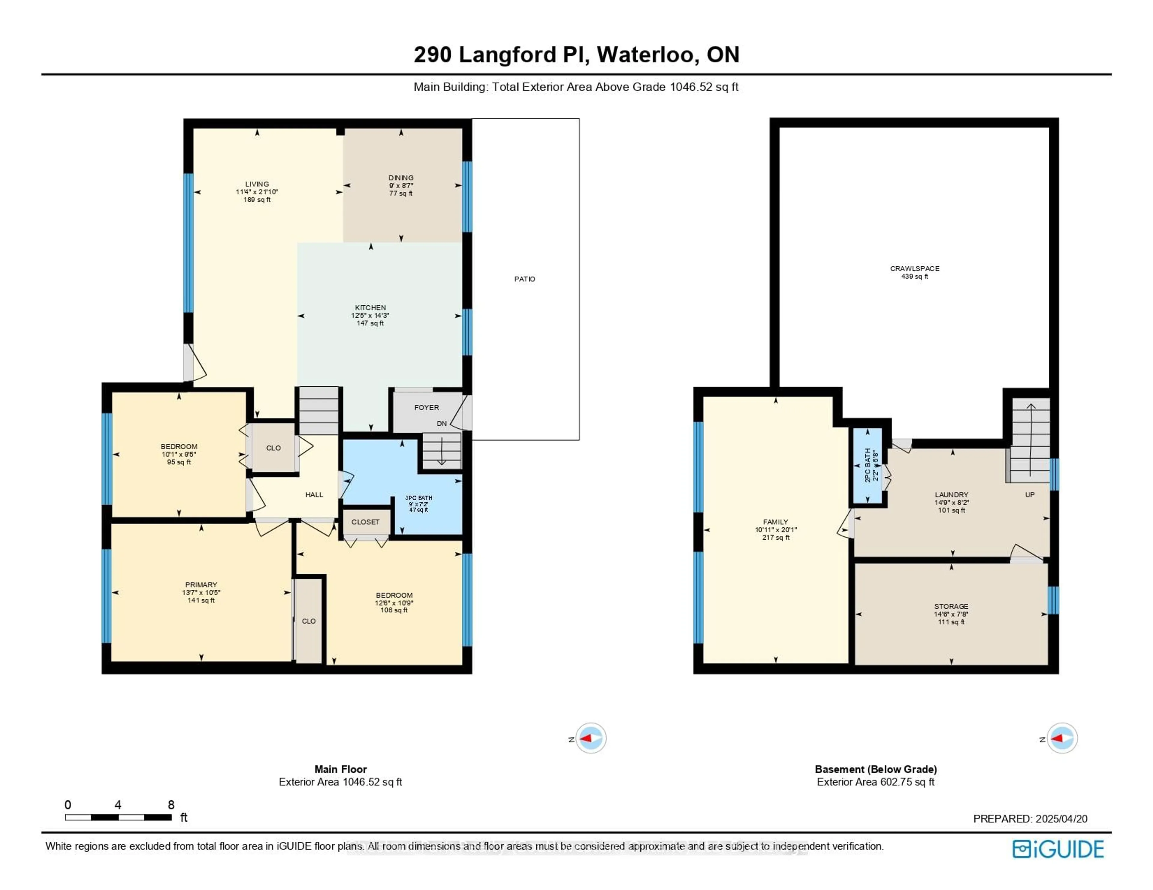Floor plan for 290 Langford Pl, Waterloo Ontario N2J 3S8