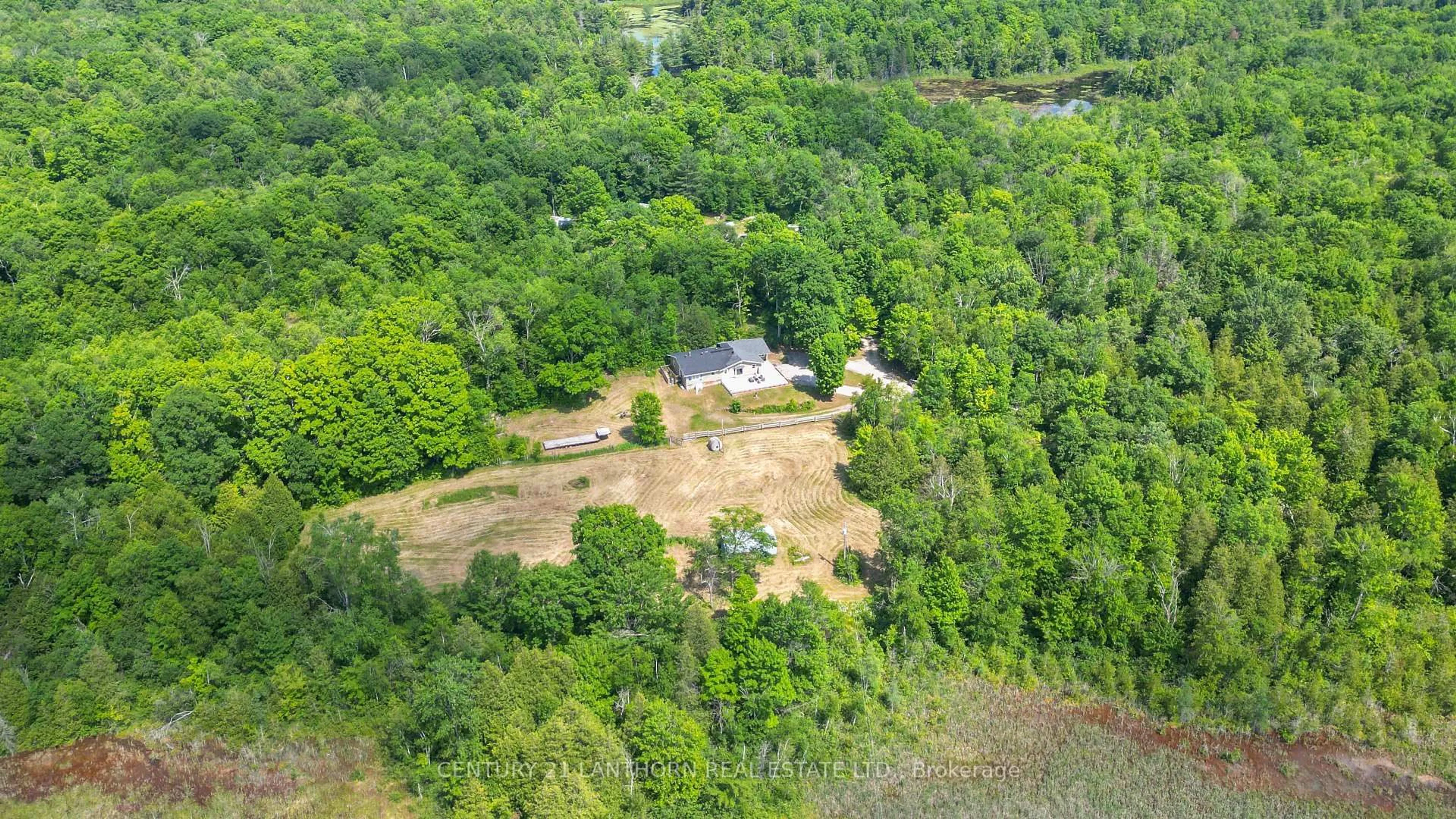 A pic from outside/outdoor area/front of a property/back of a property/a pic from drone, forest/trees view for 932 Hunt Club Rd, Madoc Ontario K0K 2K0