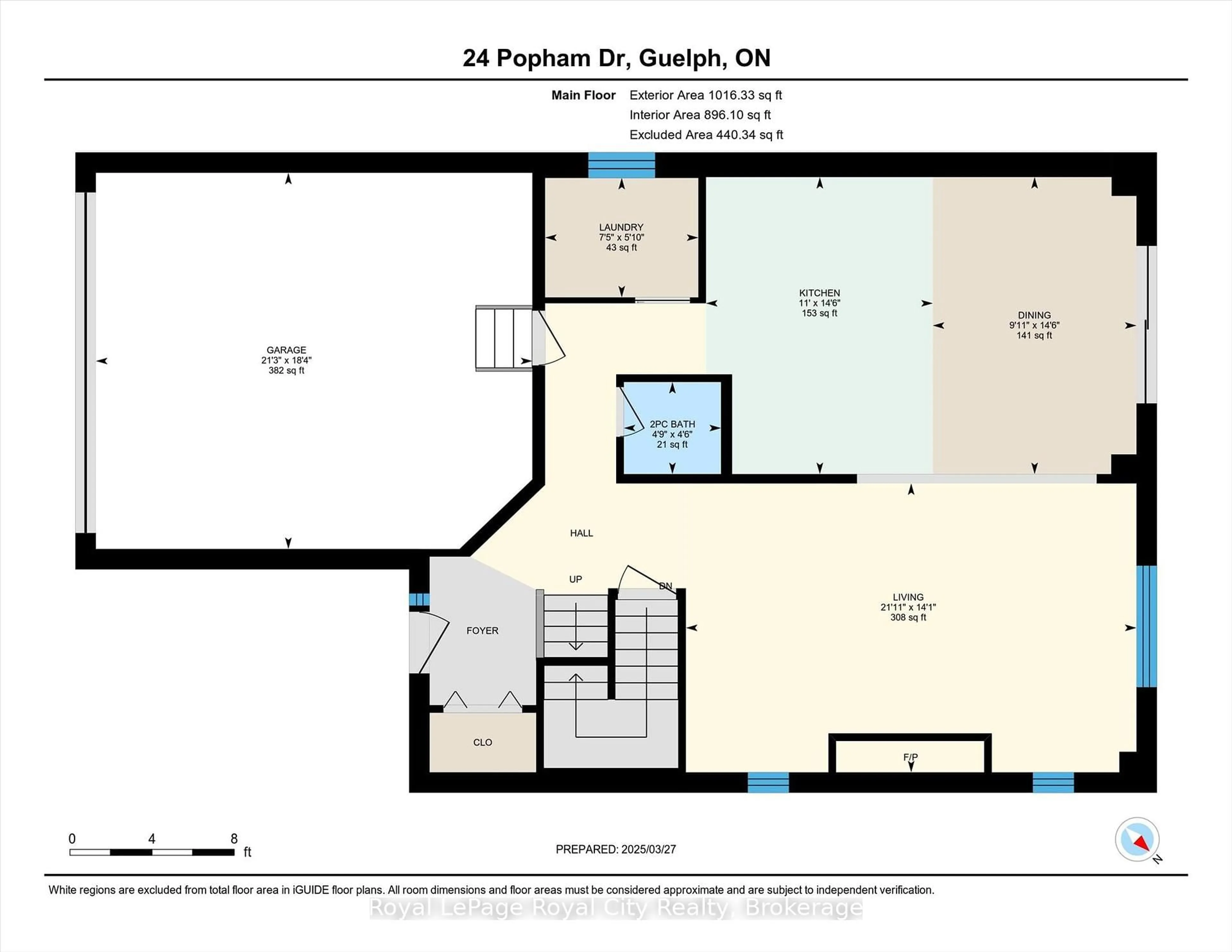 Floor plan for 24 Popham Dr, Guelph Ontario N1E 0B8
