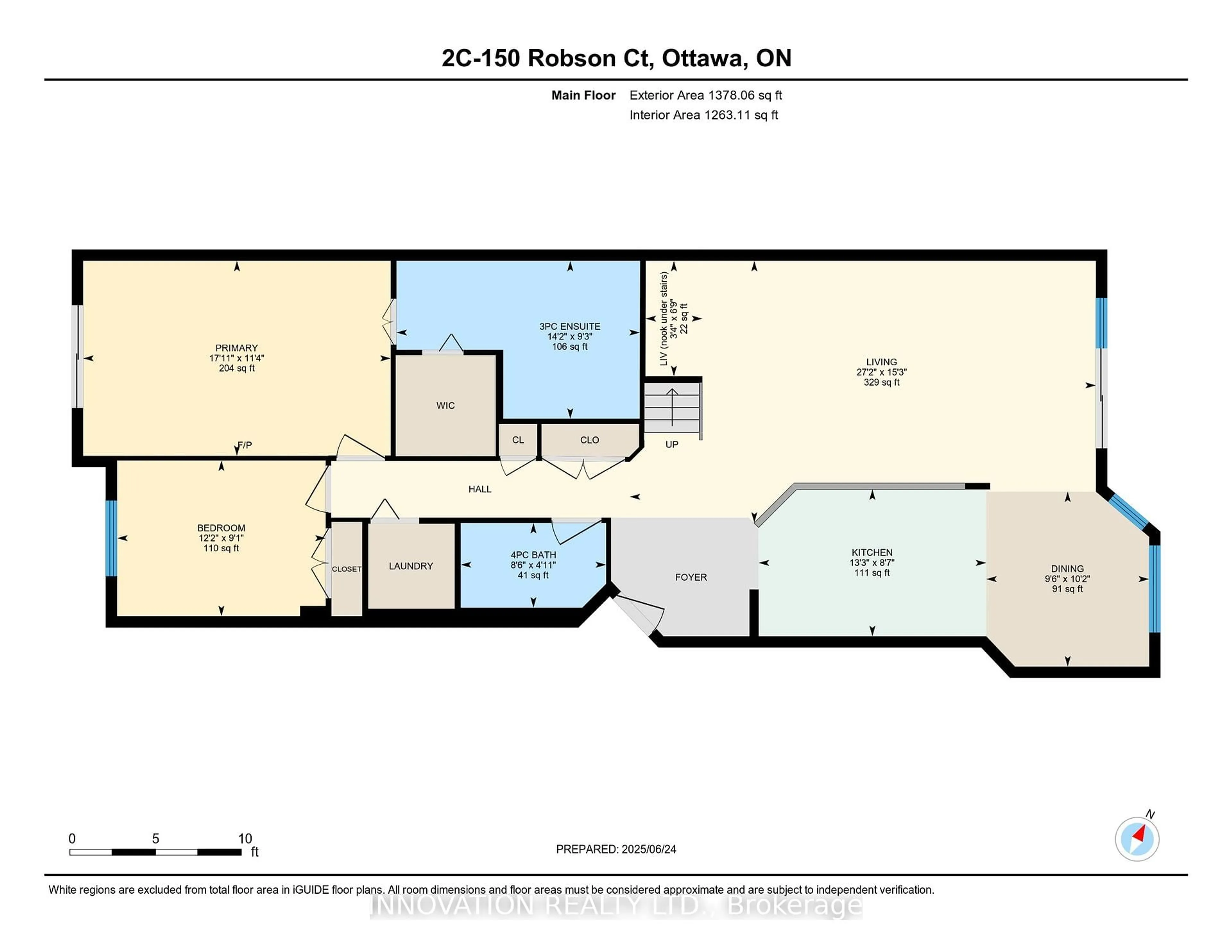 Floor plan for 150 Robson Crt #2C, Ottawa Ontario K2K 2W1
