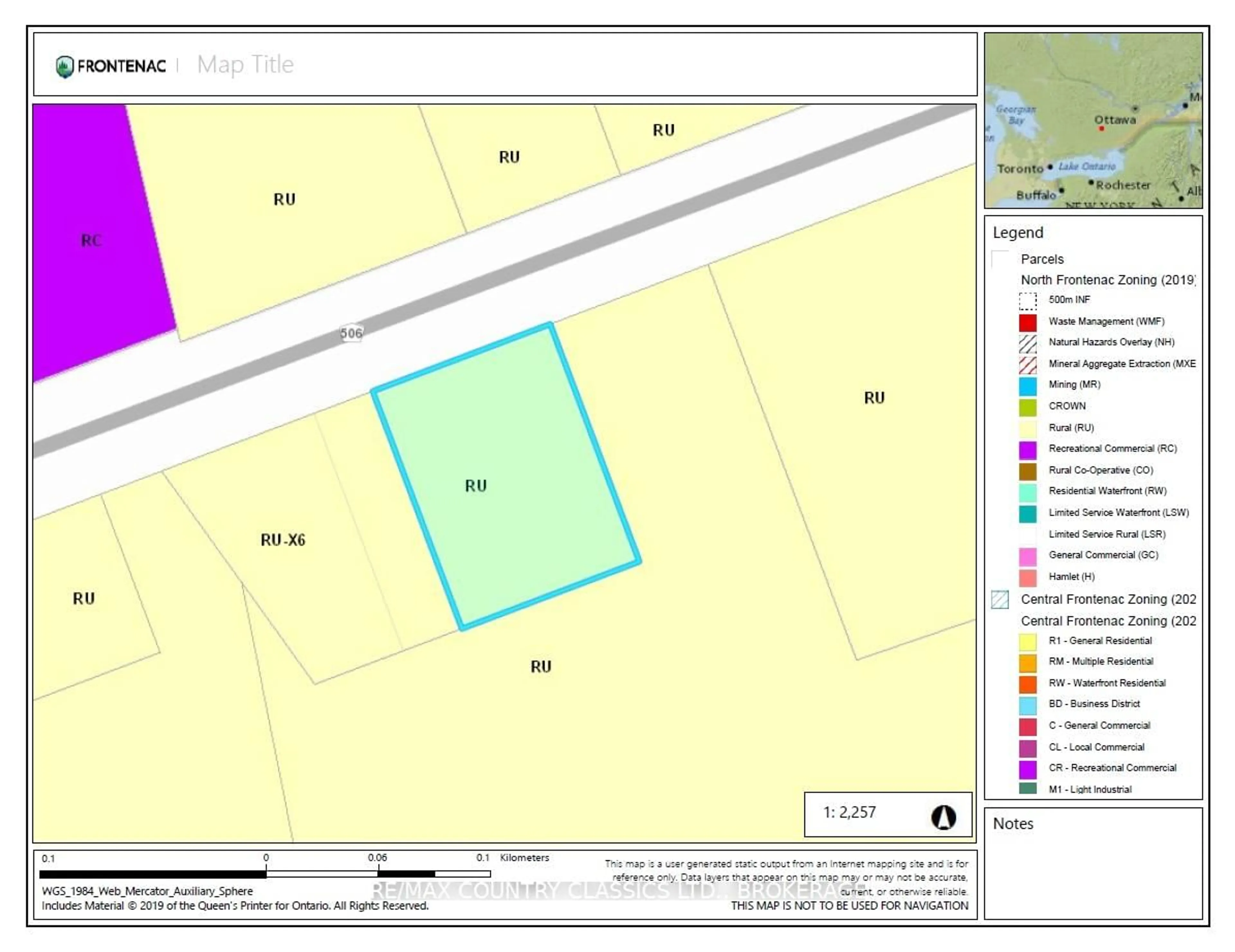 Picture of a map for 1228 Road 506, Cloyne Ontario K0H 1K0