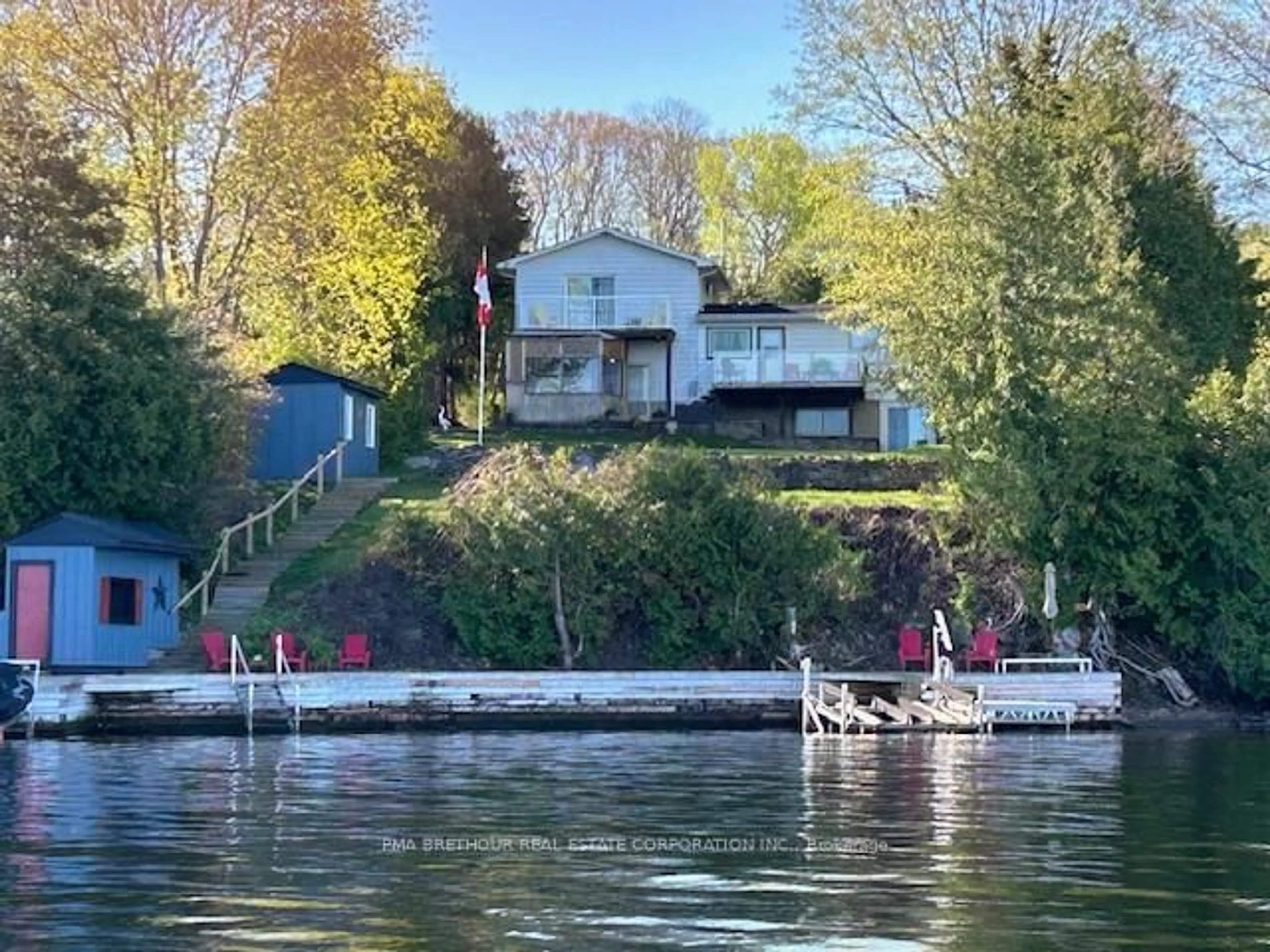 A pic from outside/outdoor area/front of a property/back of a property/a pic from drone, water/lake/river/ocean view for 198 Pitts Cove Rd, Kawartha Lakes Ontario K0M 1L0
