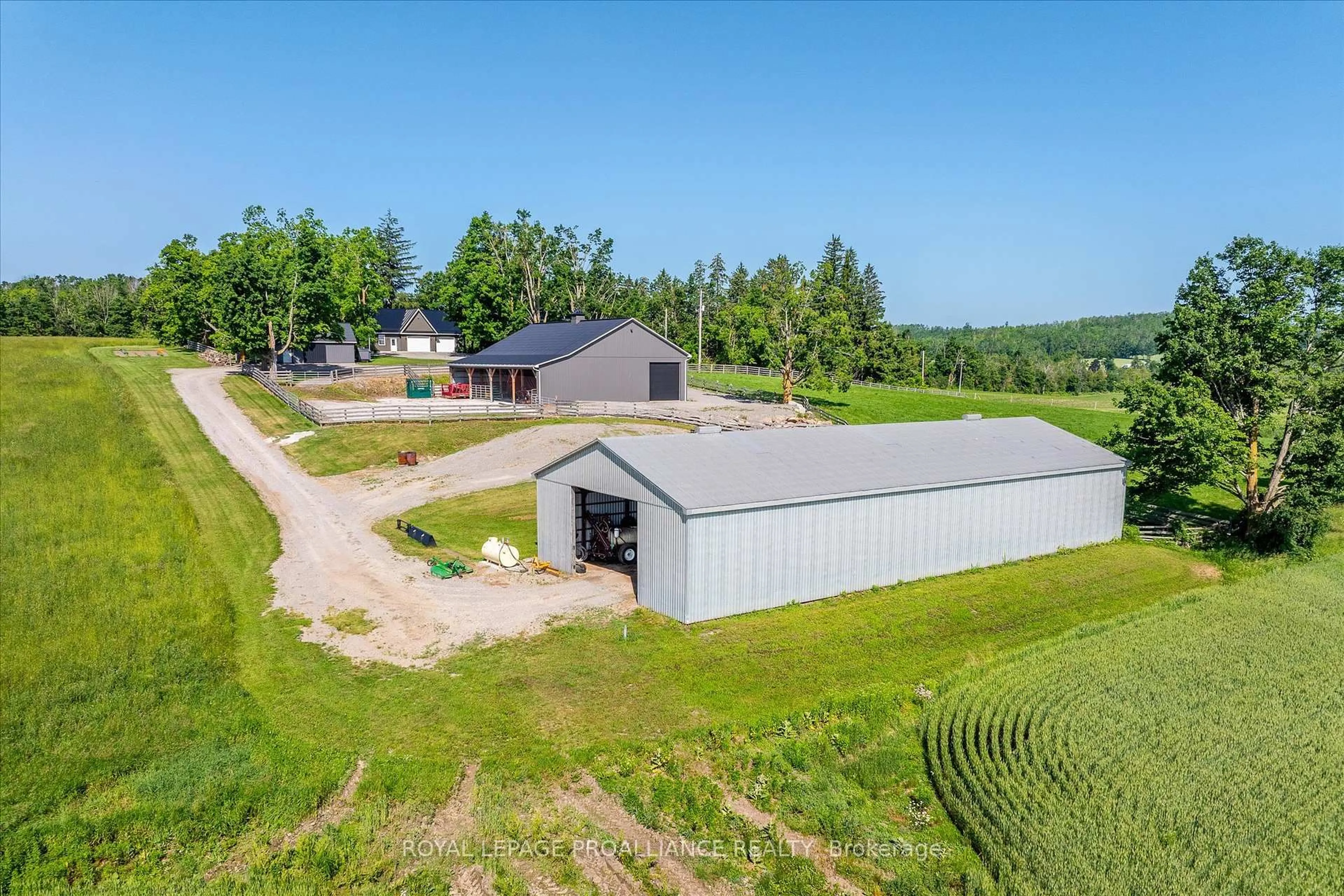 A pic from outside/outdoor area/front of a property/back of a property/a pic from drone, building for 831 Bland Line, Cavan Monaghan Ontario L0A 1C0