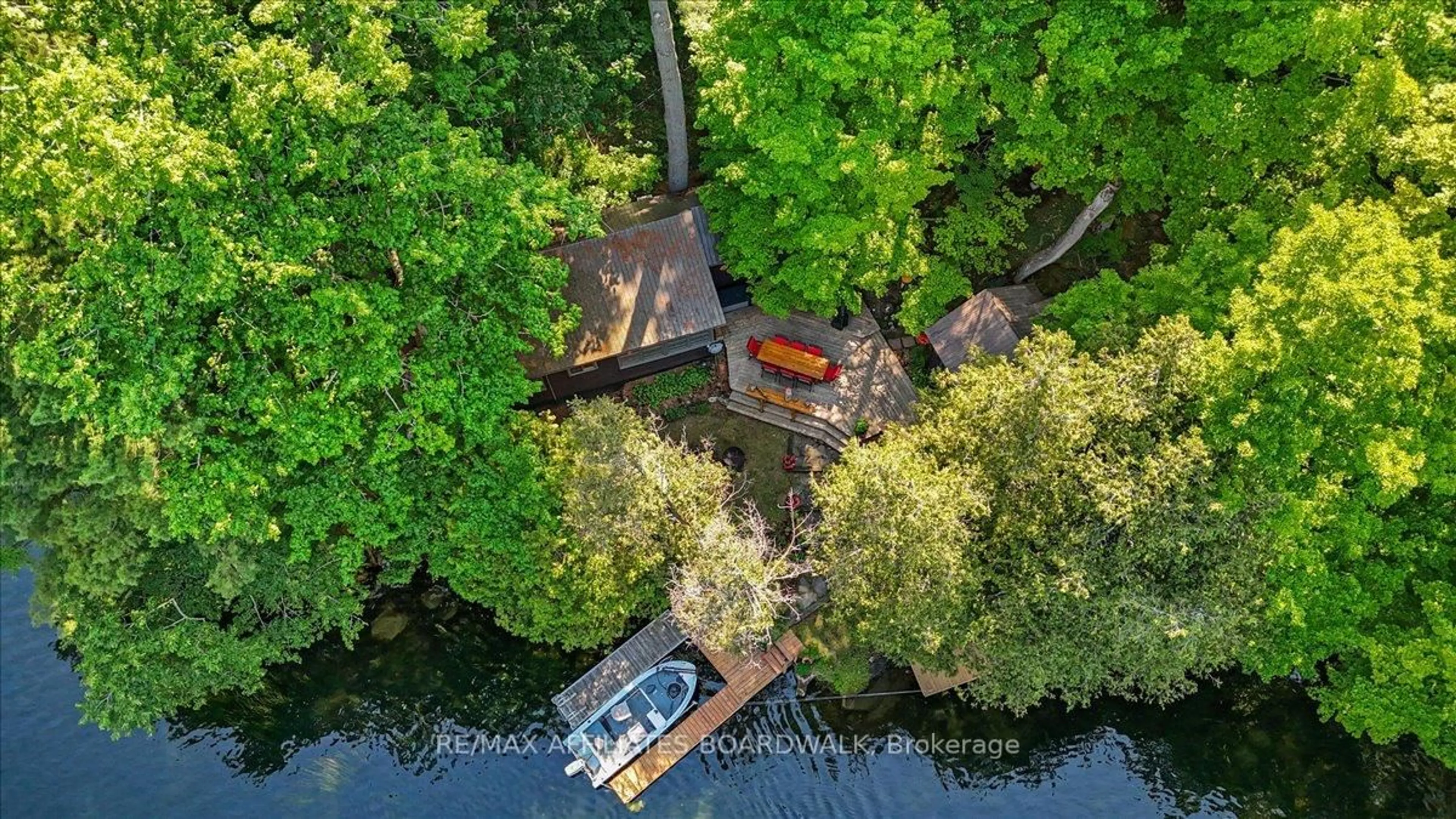 A pic from outside/outdoor area/front of a property/back of a property/a pic from drone, water/lake/river/ocean view for 31A Herman Rd, Rideau Lakes Ontario K0G 1E0