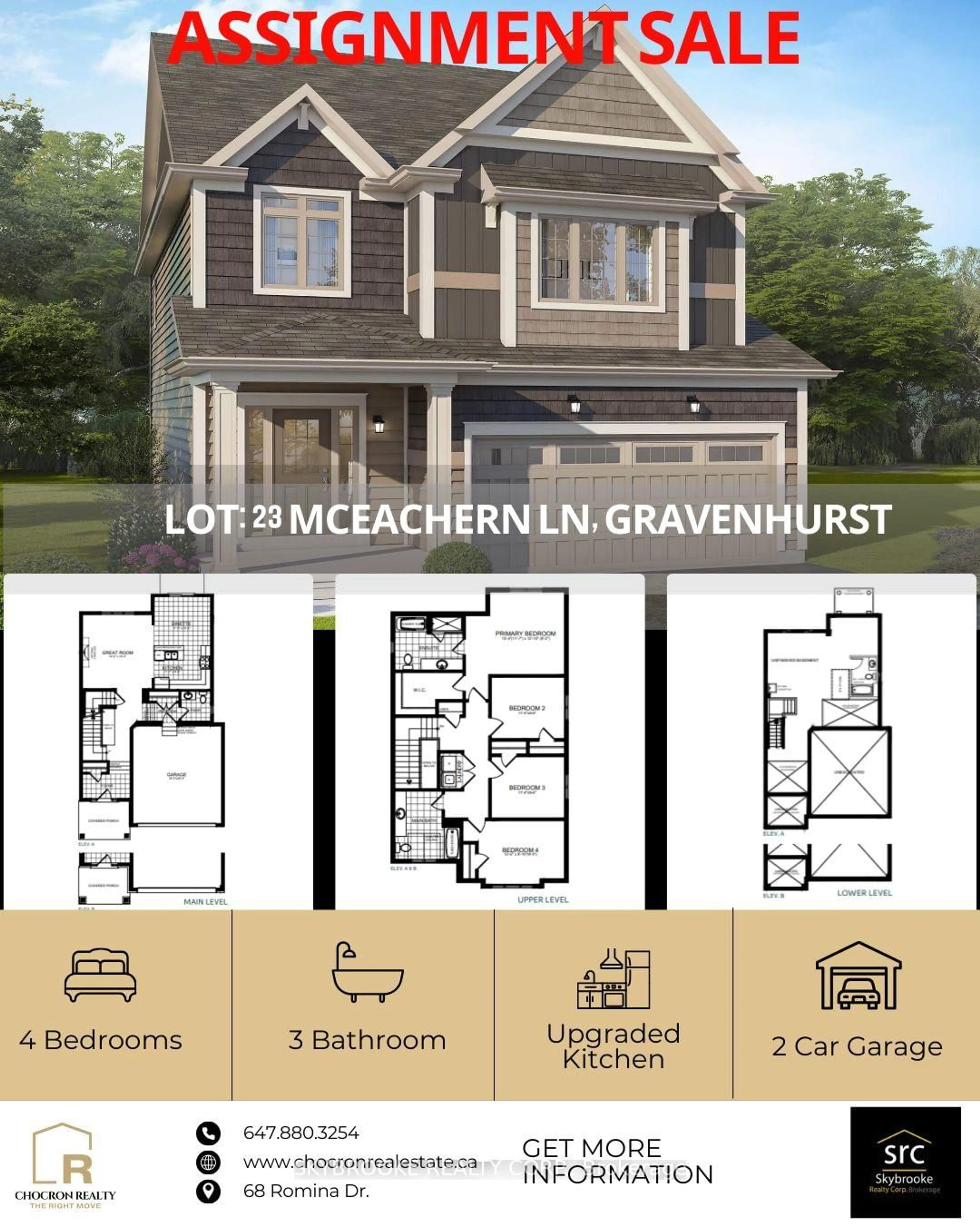 Floor plan for LOT 23 Mceachern Lane, Gravenhurst Ontario P1P 0H8