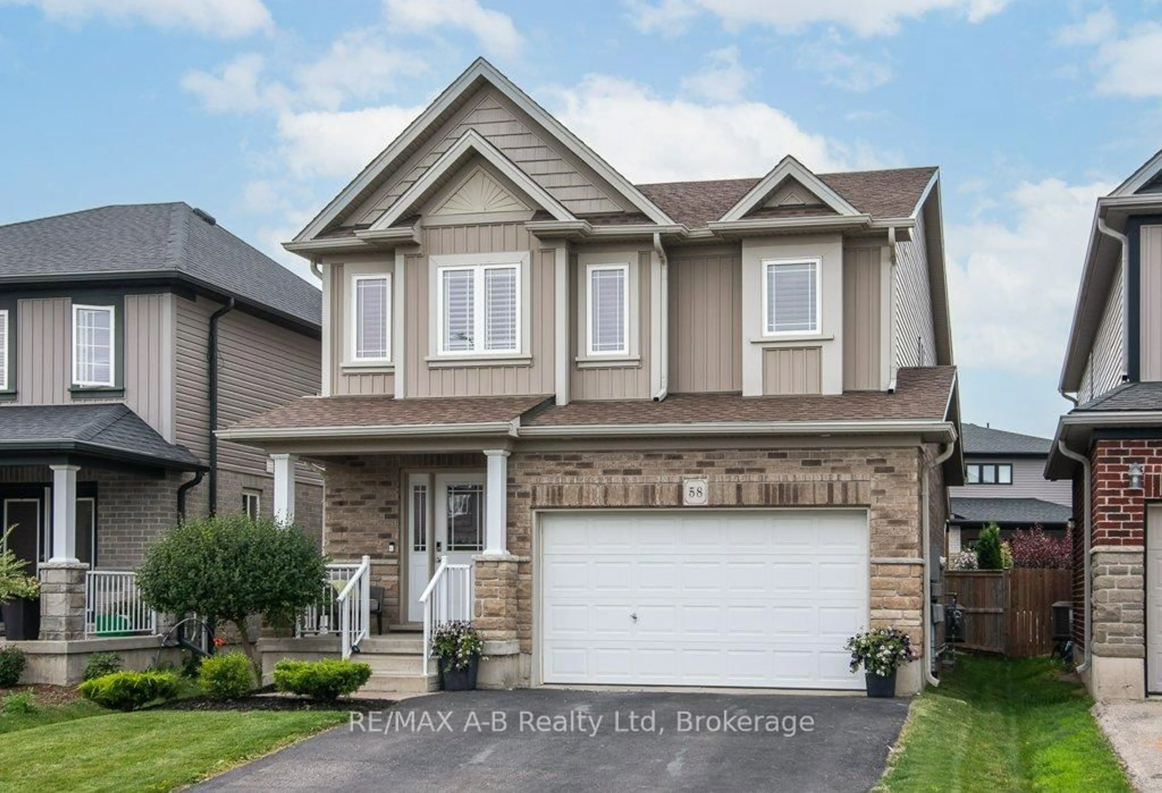 Home with vinyl exterior material, street for 58 Fraser Dr, Stratford Ontario N5A 0C7