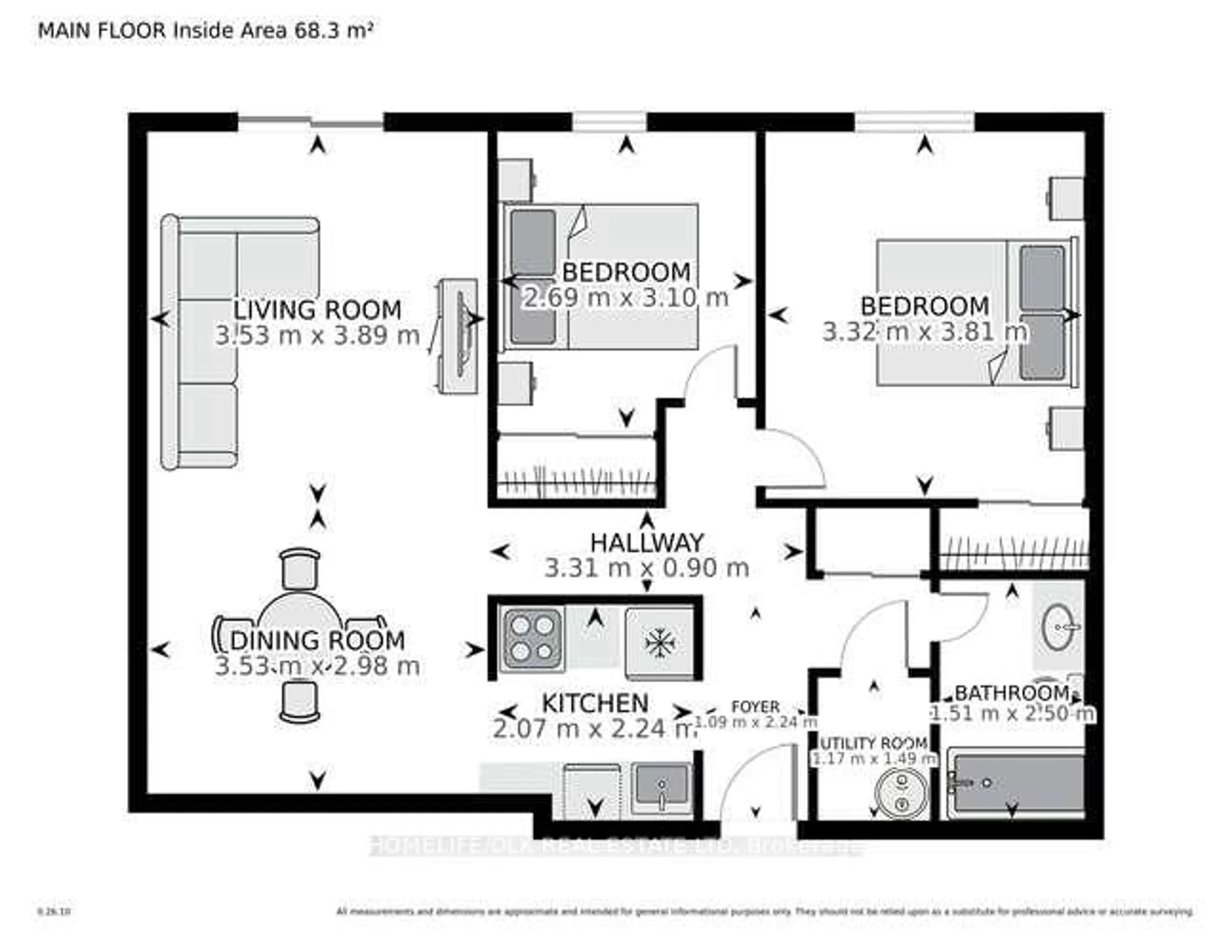 Floor plan for 825 Macodrum Dr #12, Brockville Ontario K6V 6P6