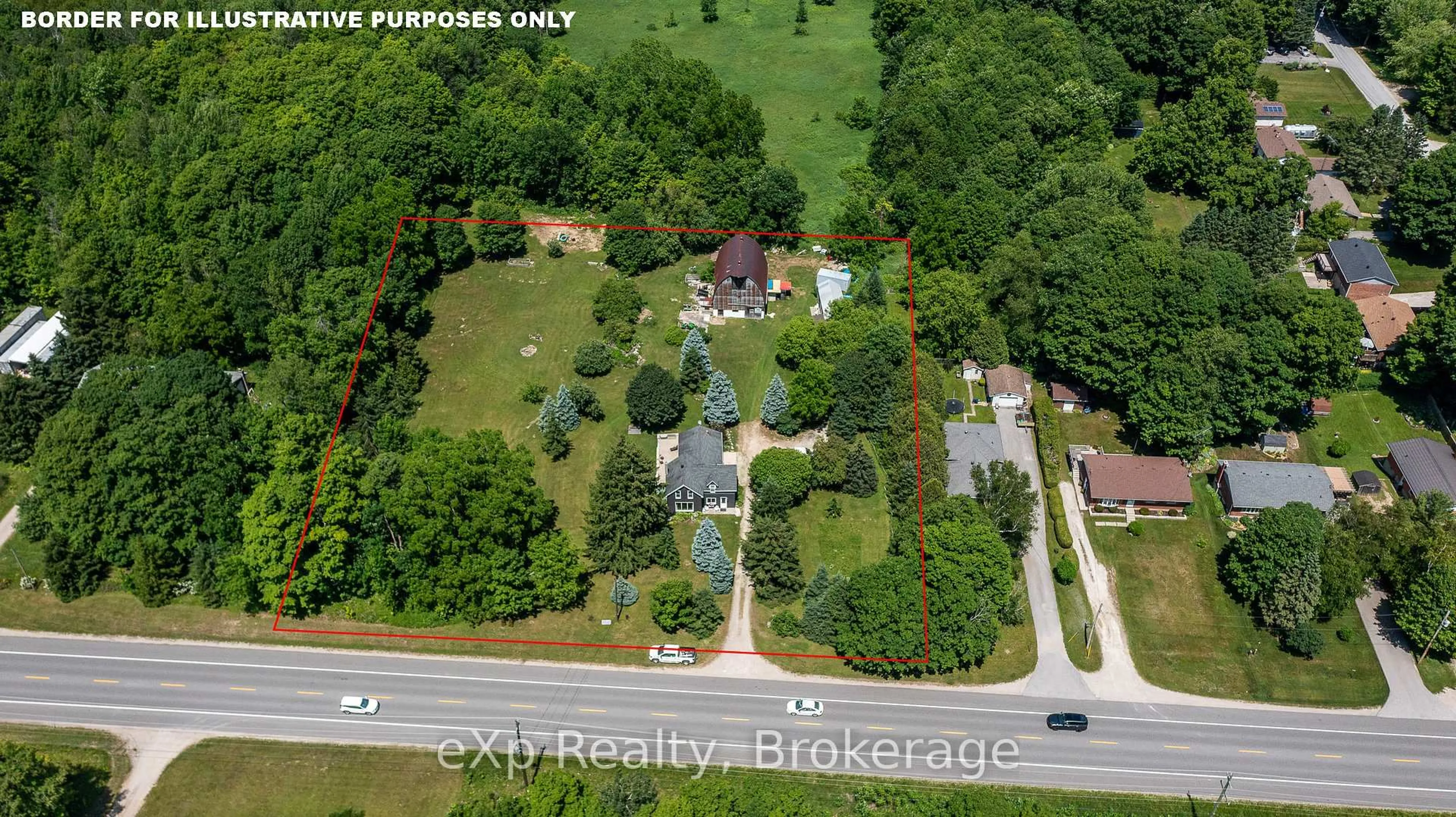A pic from outside/outdoor area/front of a property/back of a property/a pic from drone, street for 719015 6 Highway, Georgian Bluffs Ontario N0H 2K0