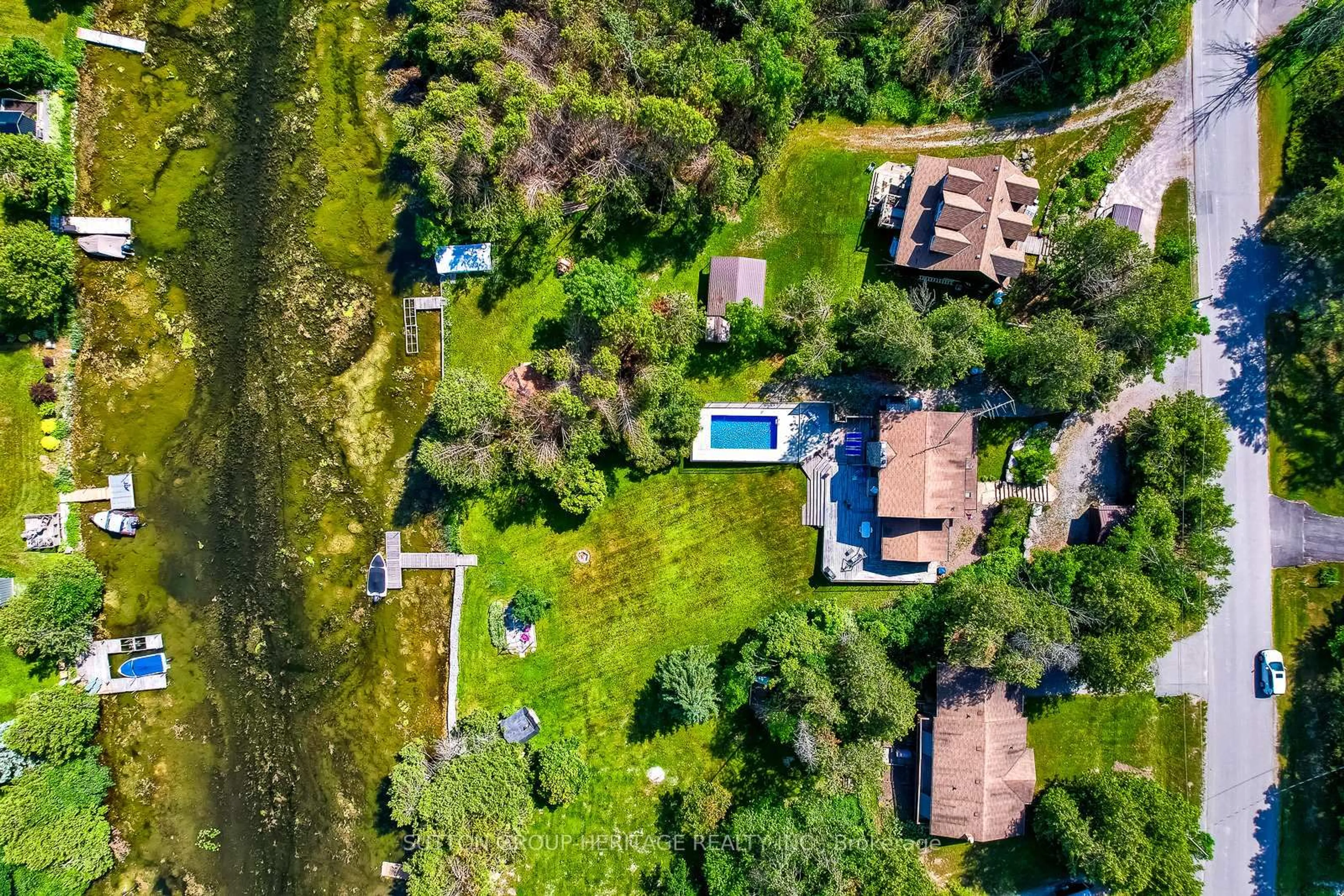 A pic from outside/outdoor area/front of a property/back of a property/a pic from drone, water/lake/river/ocean view for 183 Pirates Glen Dr, Trent Lakes Ontario K0M 1A0