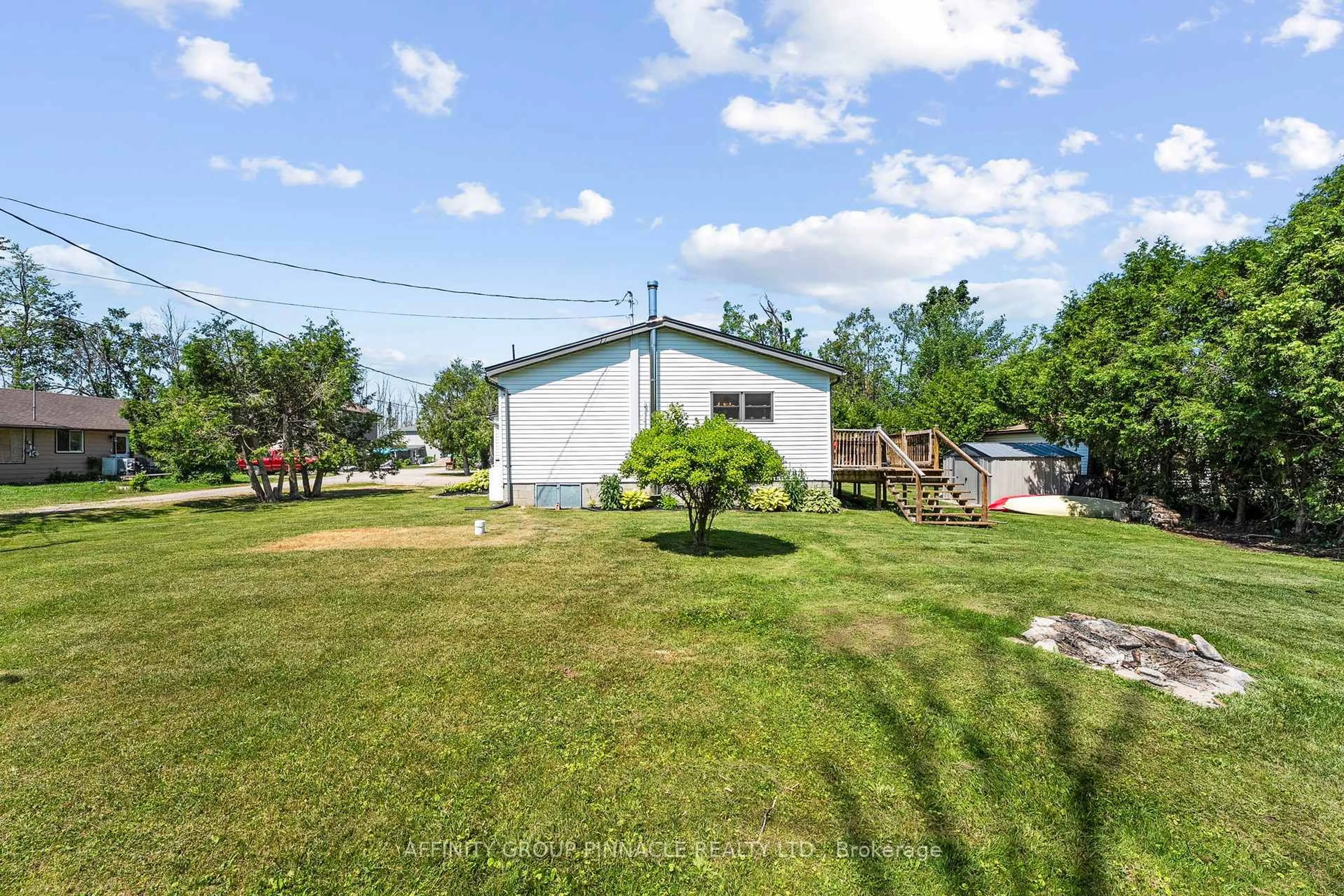 A pic from outside/outdoor area/front of a property/back of a property/a pic from drone, water/lake/river/ocean view for 13 Leaf St, Kawartha Lakes Ontario K6H 5R6