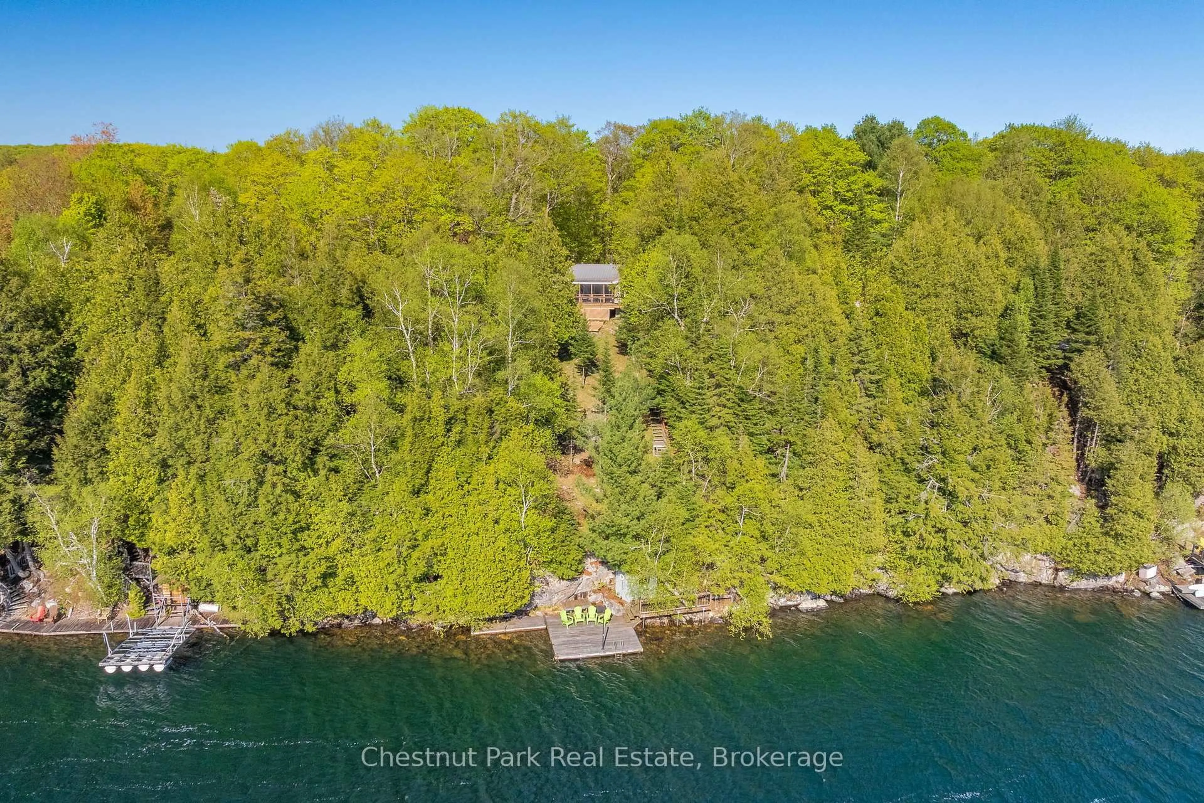 A pic from outside/outdoor area/front of a property/back of a property/a pic from drone, water/lake/river/ocean view for 340 Skyline Dr, Armour Ontario P0A 1J0