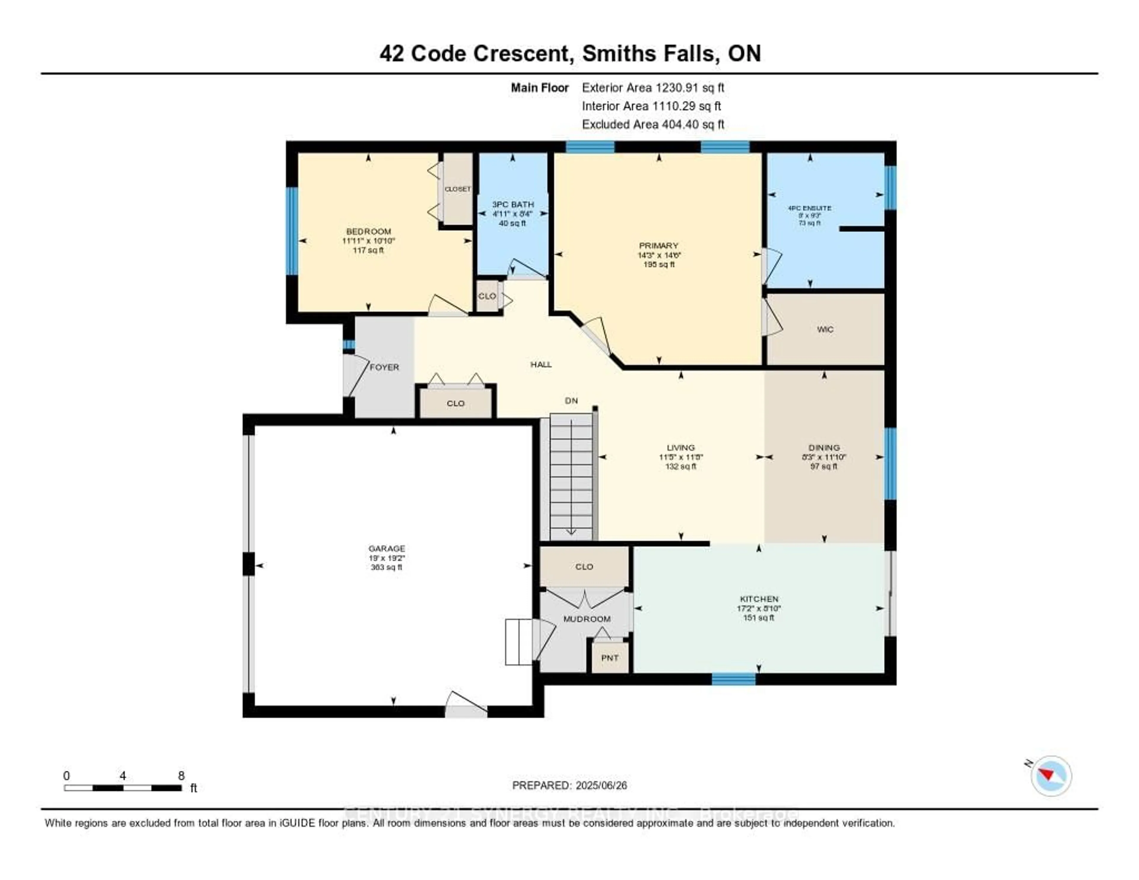 Floor plan for 42 Code Cres, Smiths Falls Ontario K7A 0A9
