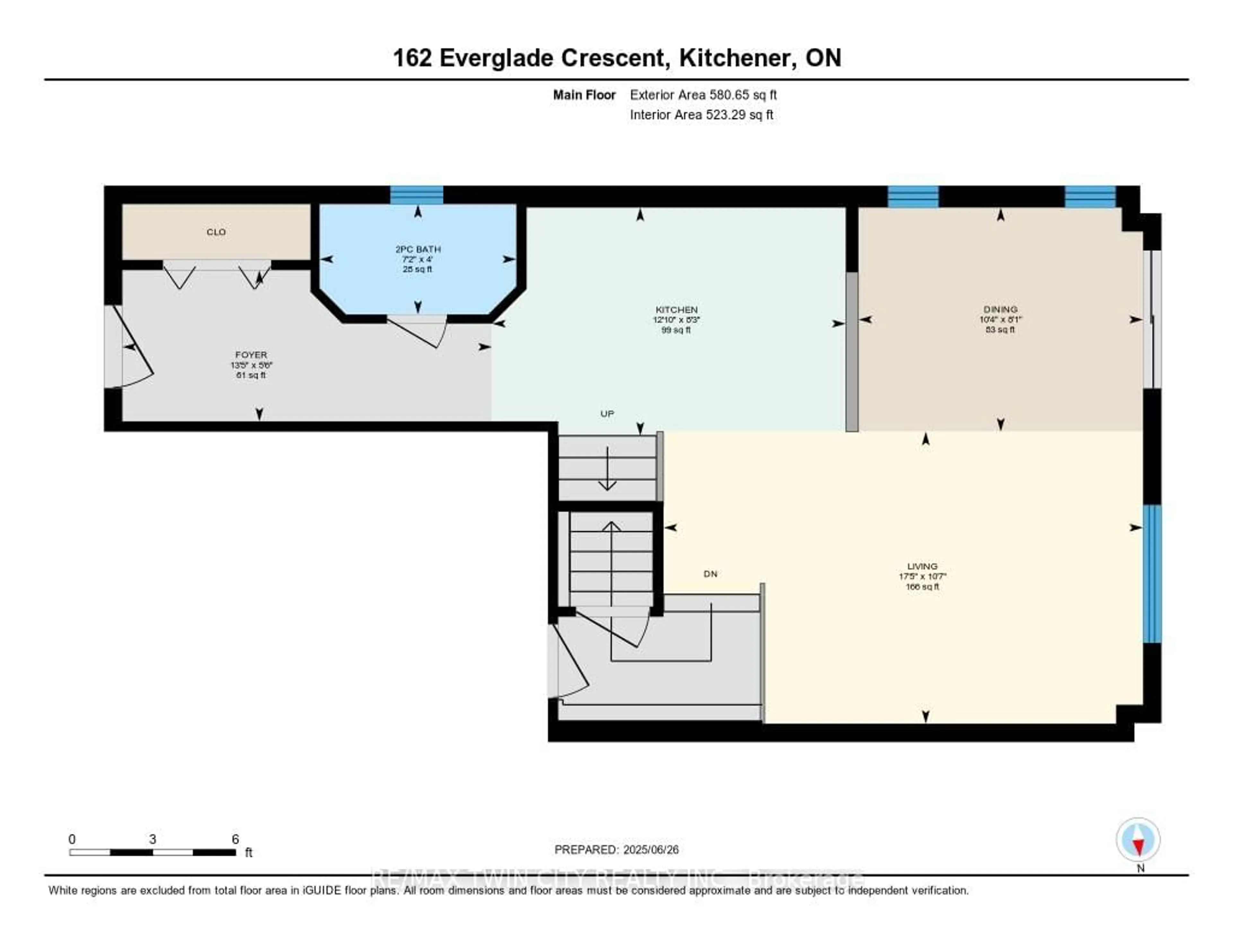 Floor plan for 162 EVERGLADE Cres, Kitchener Ontario N2E 3Y5