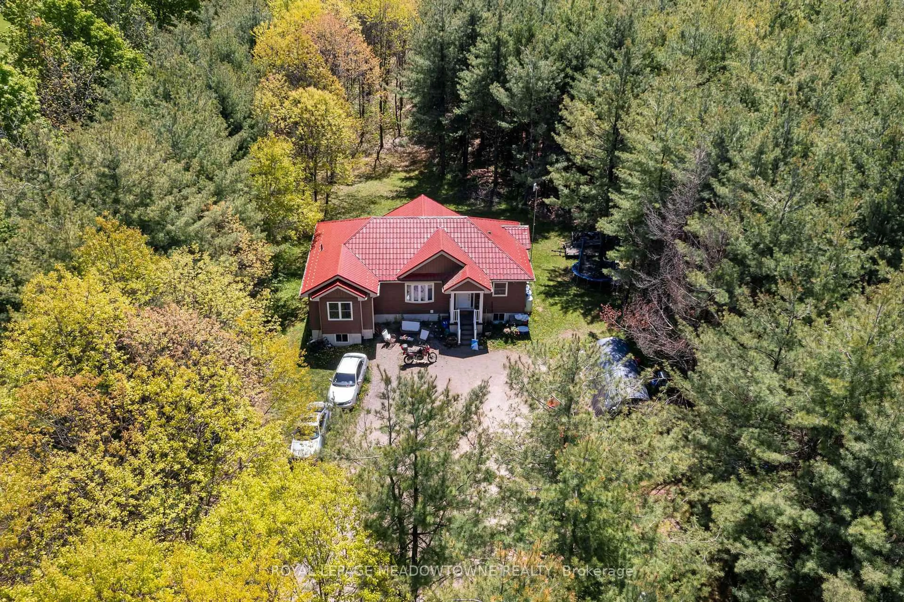 A pic from outside/outdoor area/front of a property/back of a property/a pic from drone, forest/trees view for 9341 Sideroad 9, Erin Ontario L7J 2L8