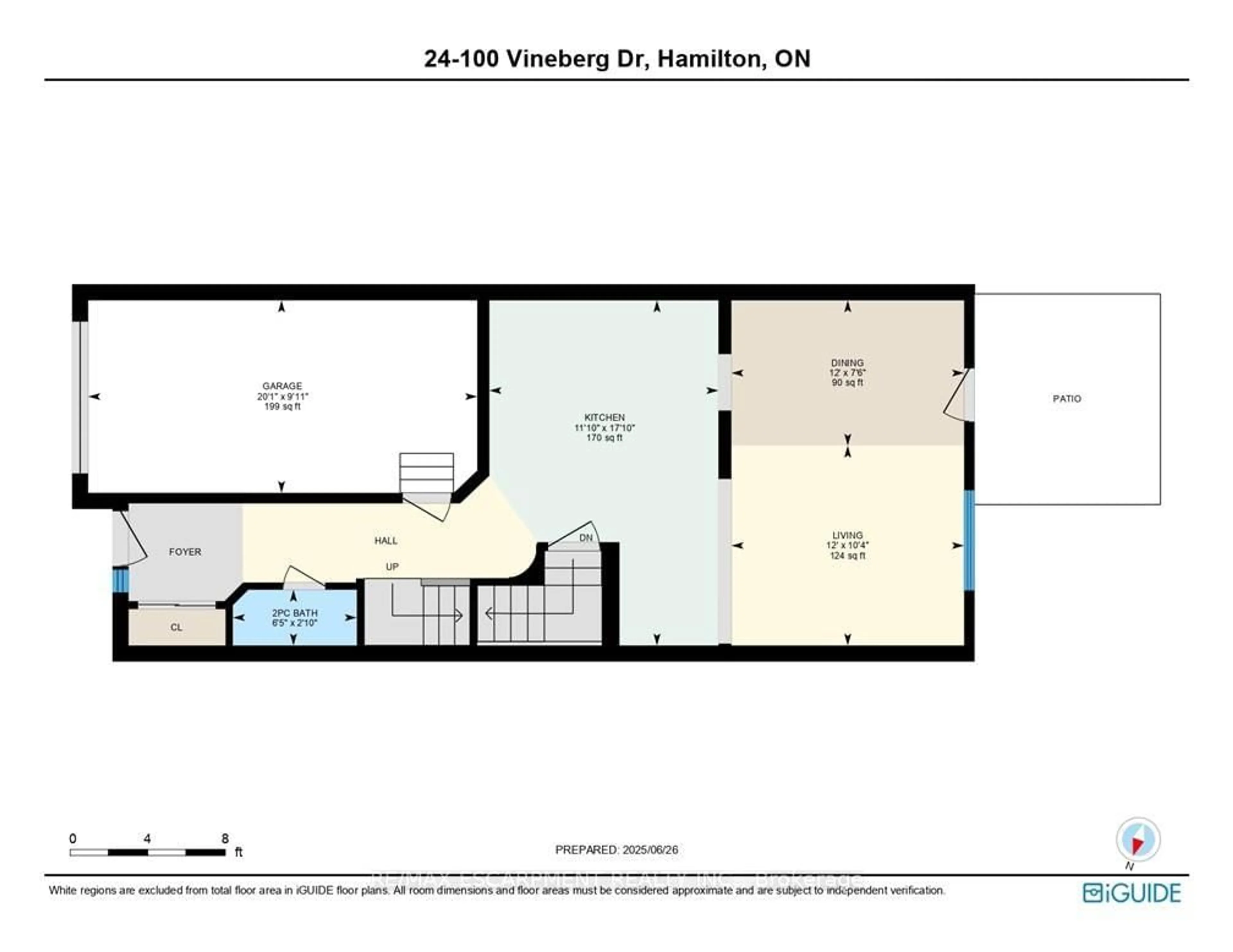 Floor plan for 100 Vineberg Dr #24, Hamilton Ontario L8W 3X4