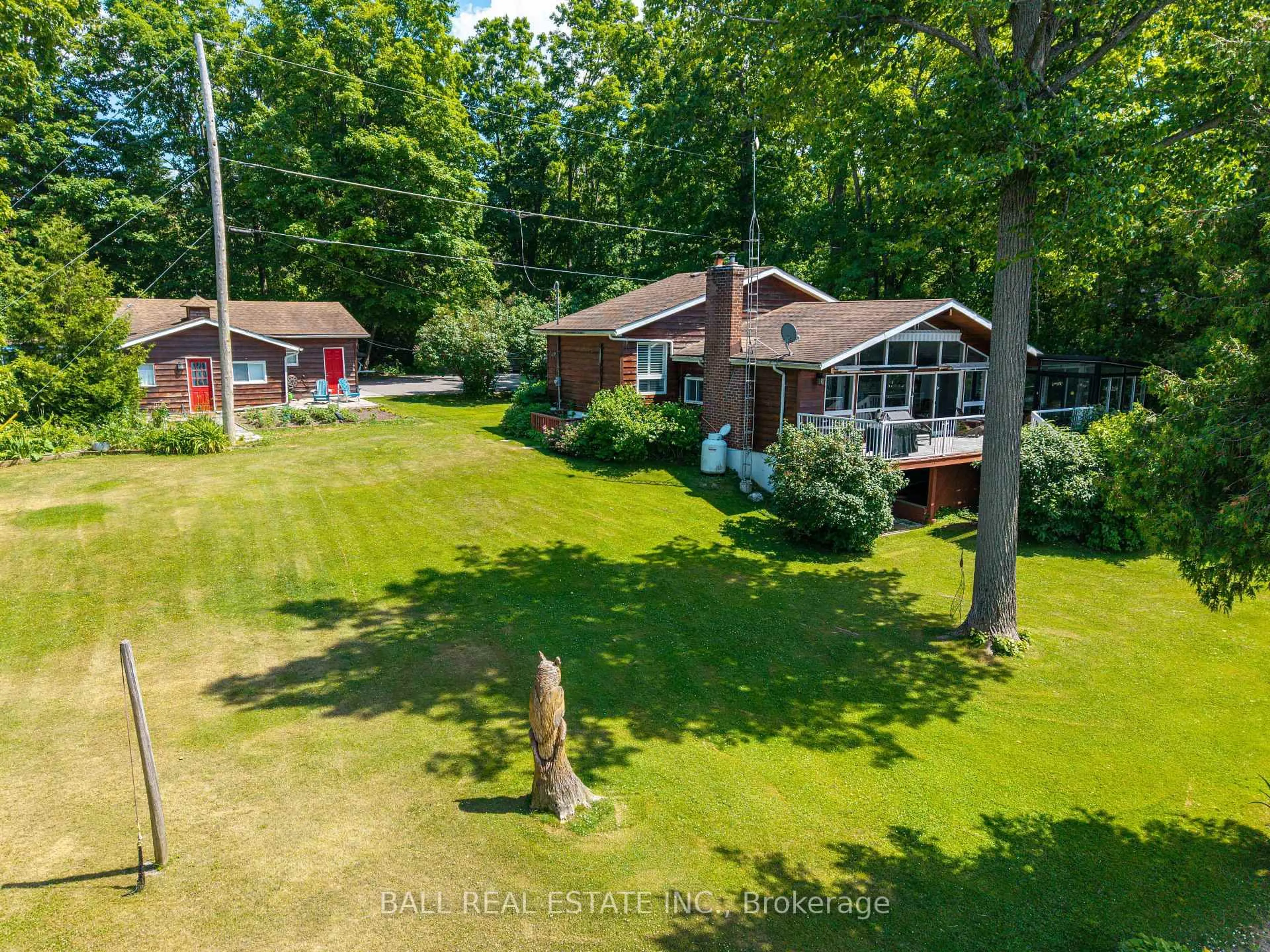 A pic from outside/outdoor area/front of a property/back of a property/a pic from drone, water/lake/river/ocean view for 2466 Fire Route 13, Selwyn Ontario K0L 2H0
