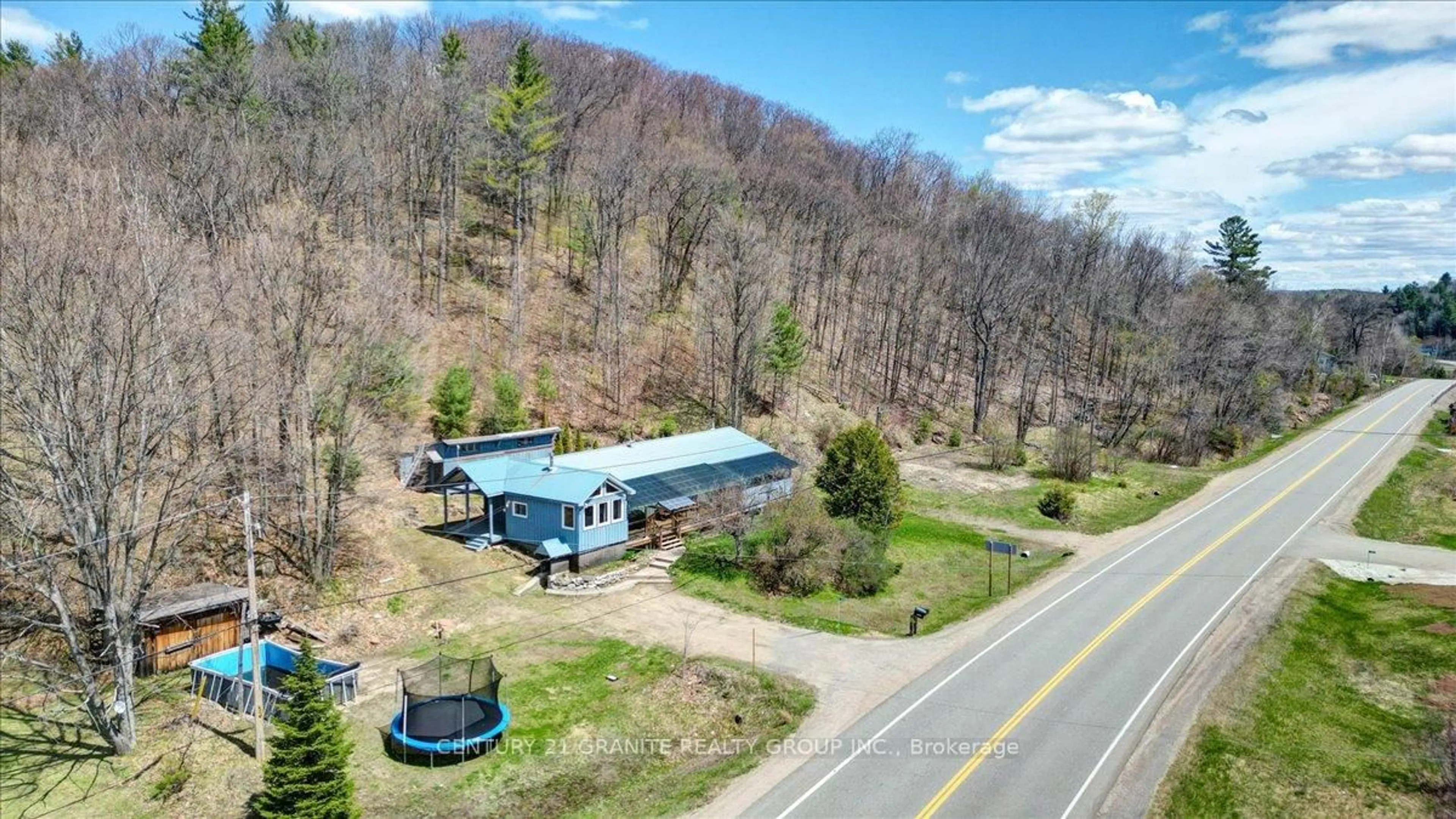 A pic from outside/outdoor area/front of a property/back of a property/a pic from drone, unknown for 31105 28 Highway, Bancroft Ontario K0L 1C0