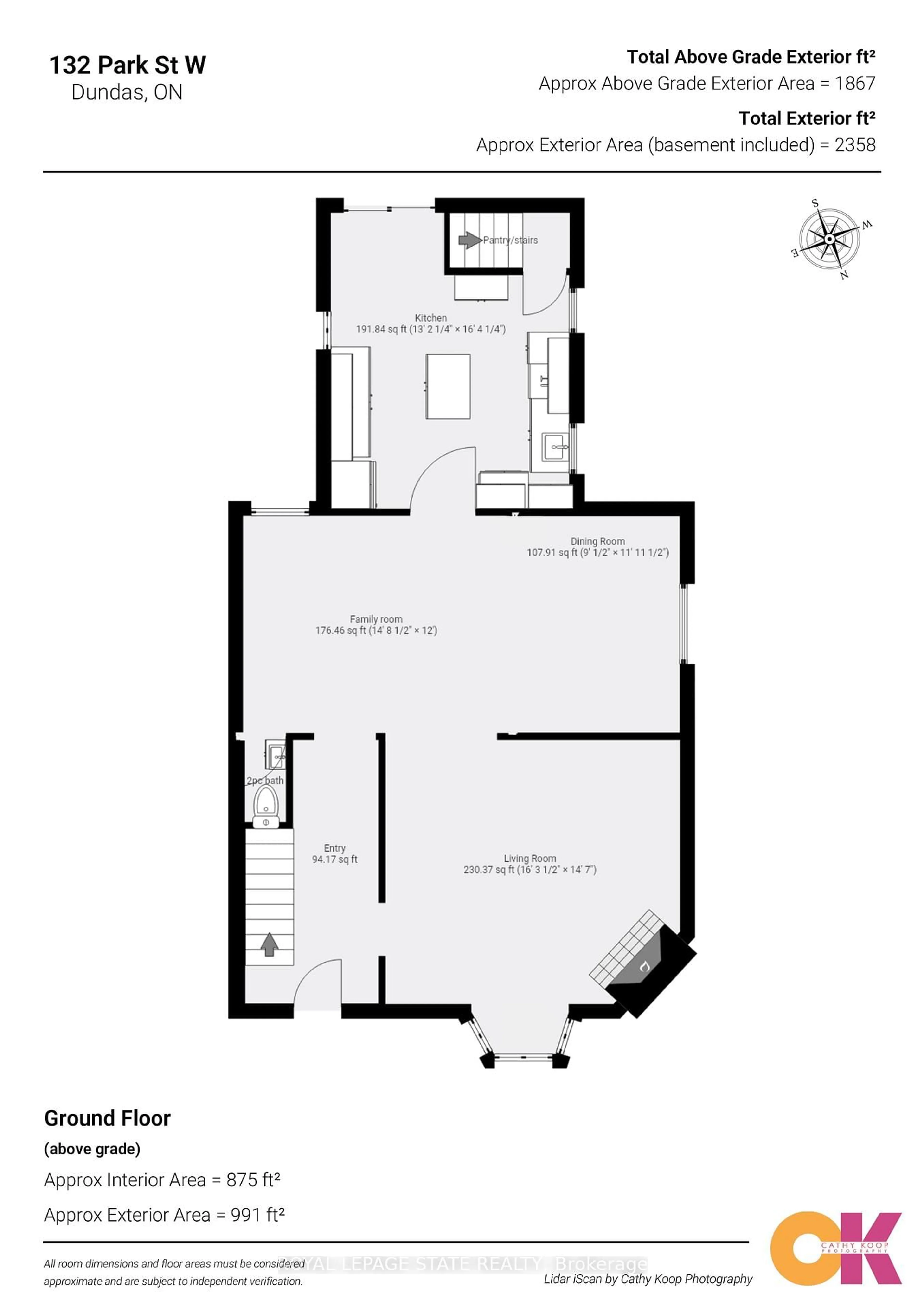 Floor plan for 132 Park St, Hamilton Ontario L9H 1X7