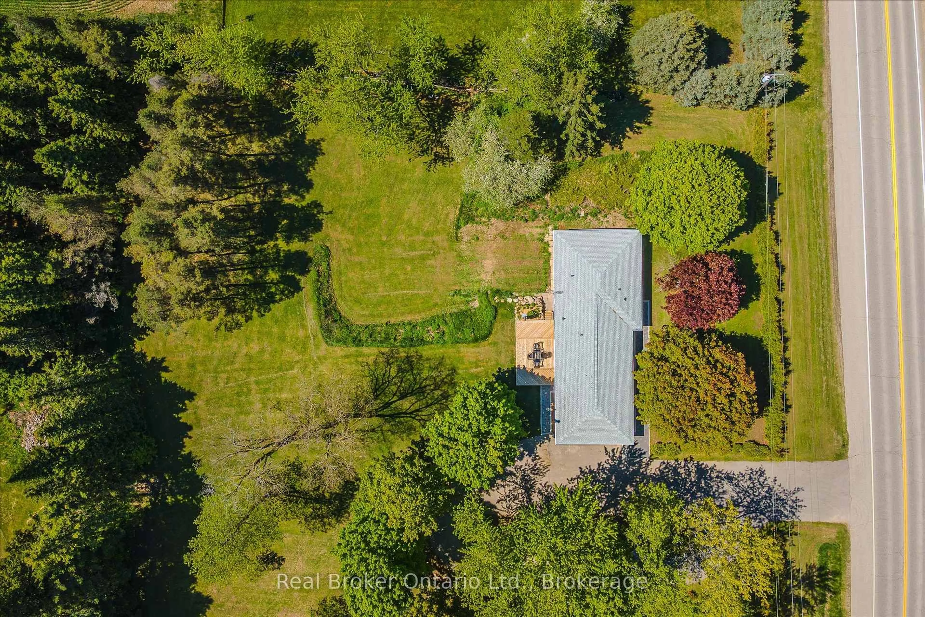 A pic from outside/outdoor area/front of a property/back of a property/a pic from drone, forest/trees view for 9435 Wellington Road 22, Erin Ontario N0B 1Z0