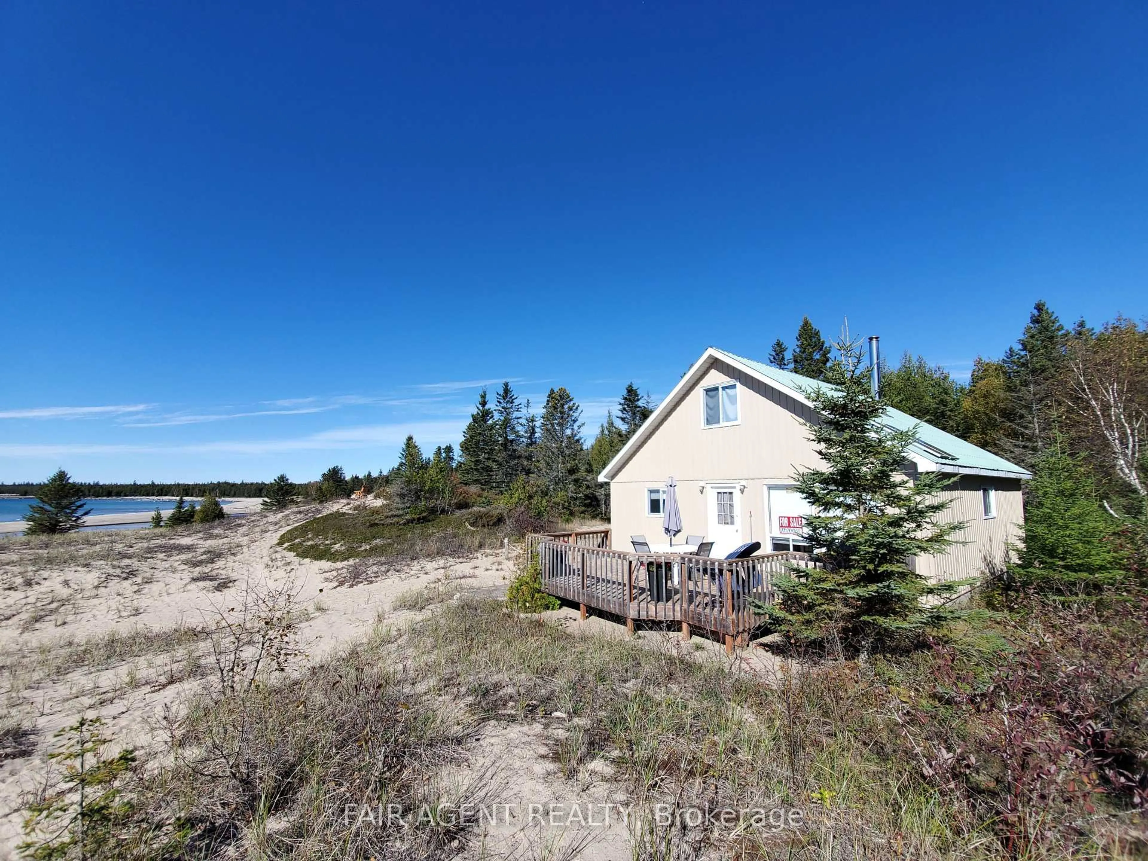A pic from outside/outdoor area/front of a property/back of a property/a pic from drone, water/lake/river/ocean view for 3753 Poplar Rd, Burpee & Mills Ontario P0P 2B0