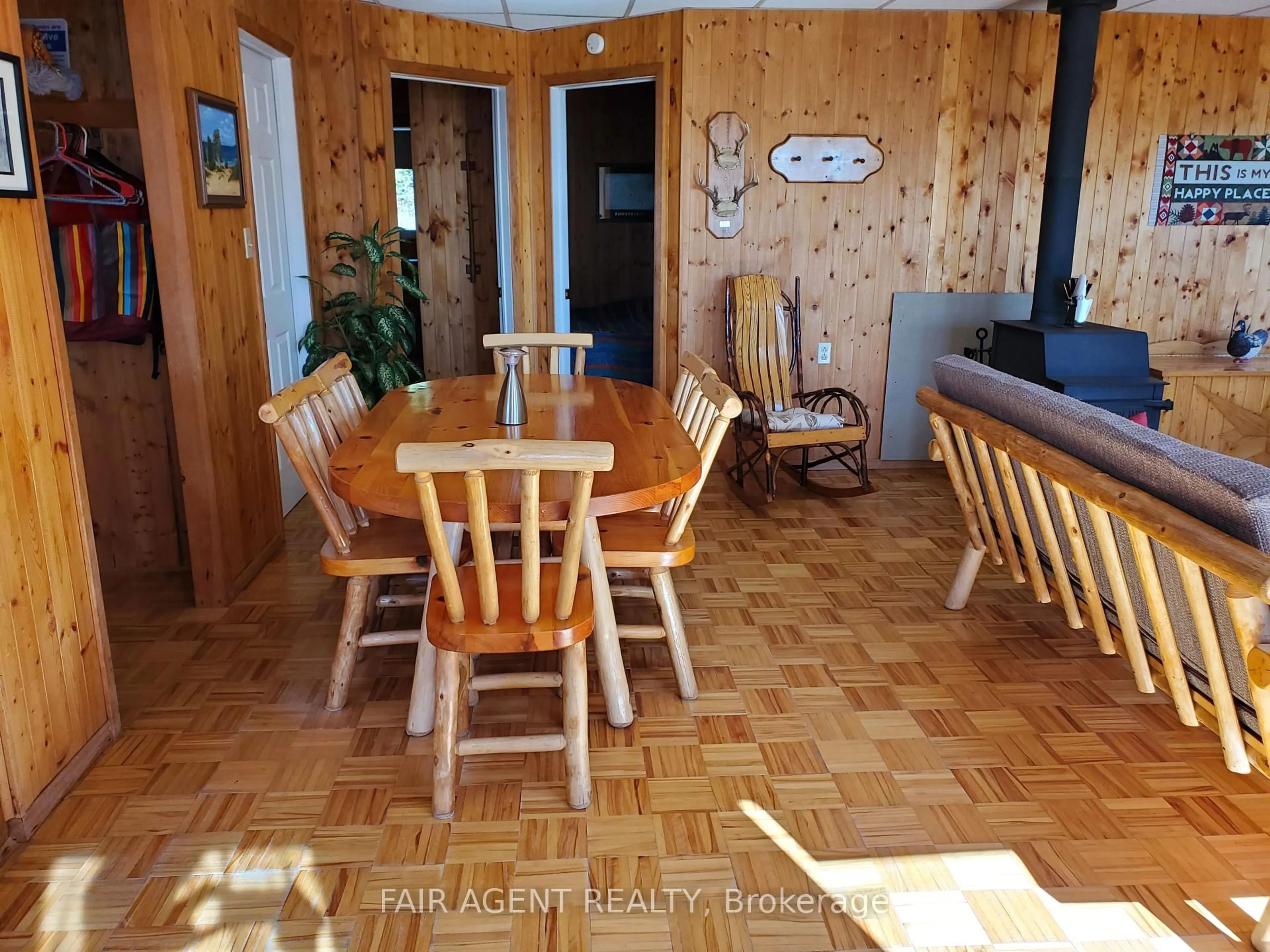 Dining room, wood/laminate floor for 3753 Poplar Rd, Burpee & Mills Ontario P0P 2B0