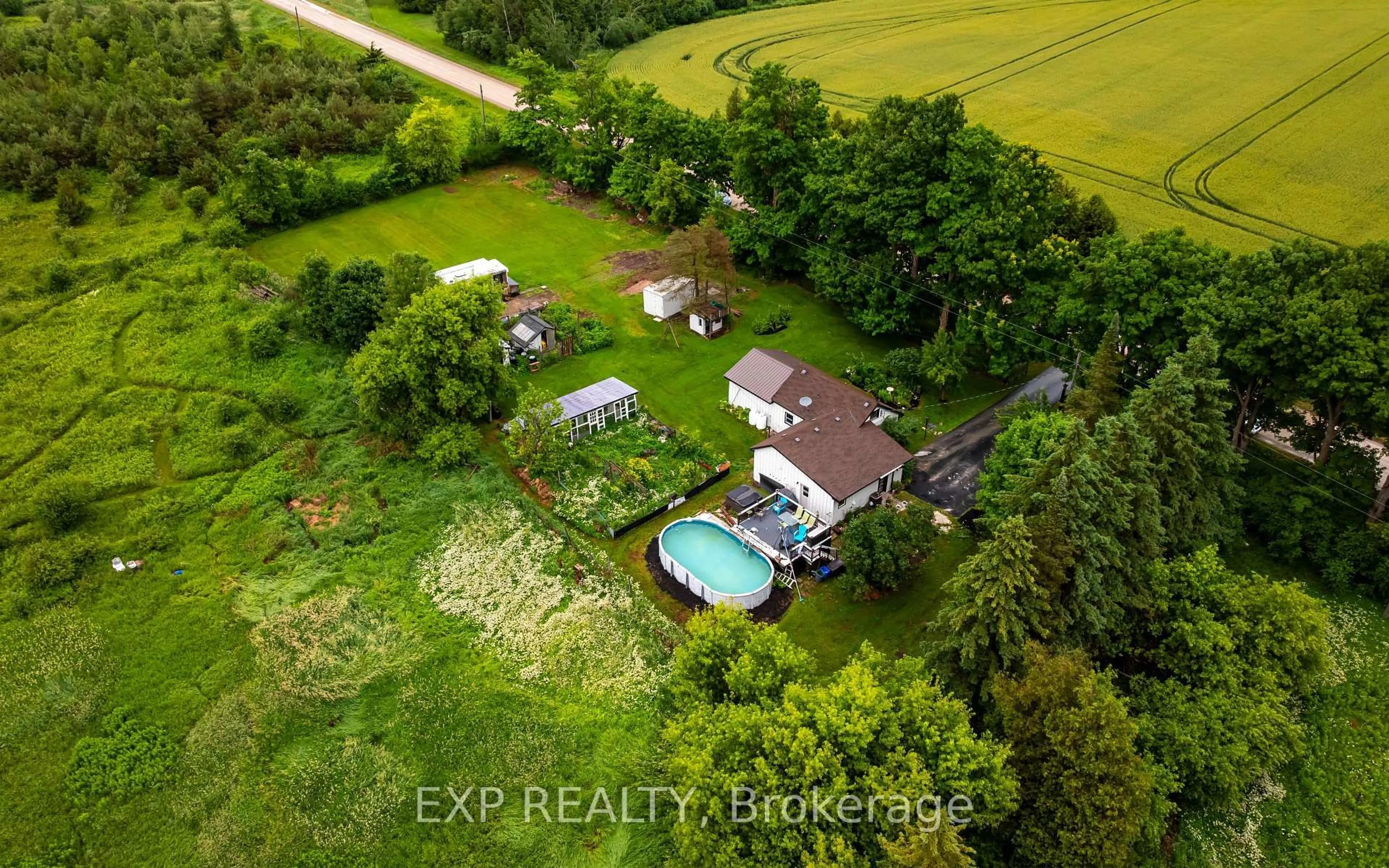 A pic from outside/outdoor area/front of a property/back of a property/a pic from drone, water/lake/river/ocean view for 433116 4th Line, Amaranth Ontario L9W 0P1