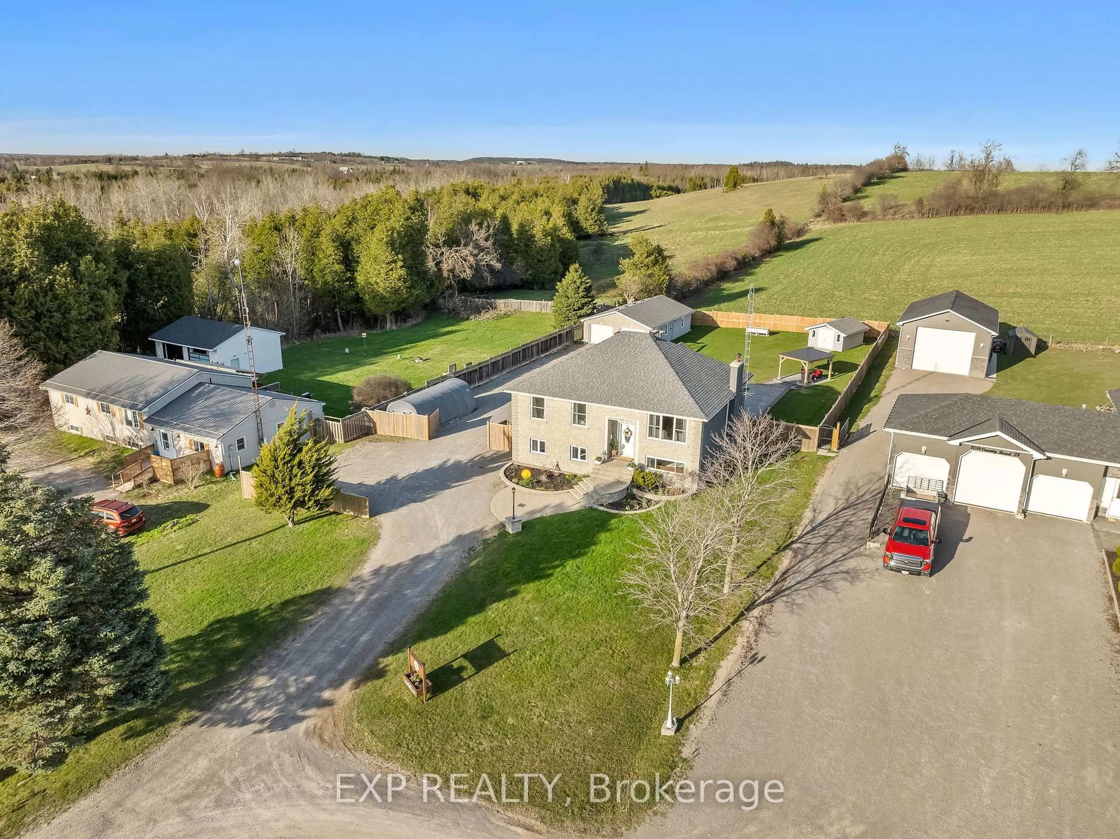 A pic from outside/outdoor area/front of a property/back of a property/a pic from drone, street for 1061 County 28 Rd, Otonabee-South Monaghan Ontario K0L 1V0