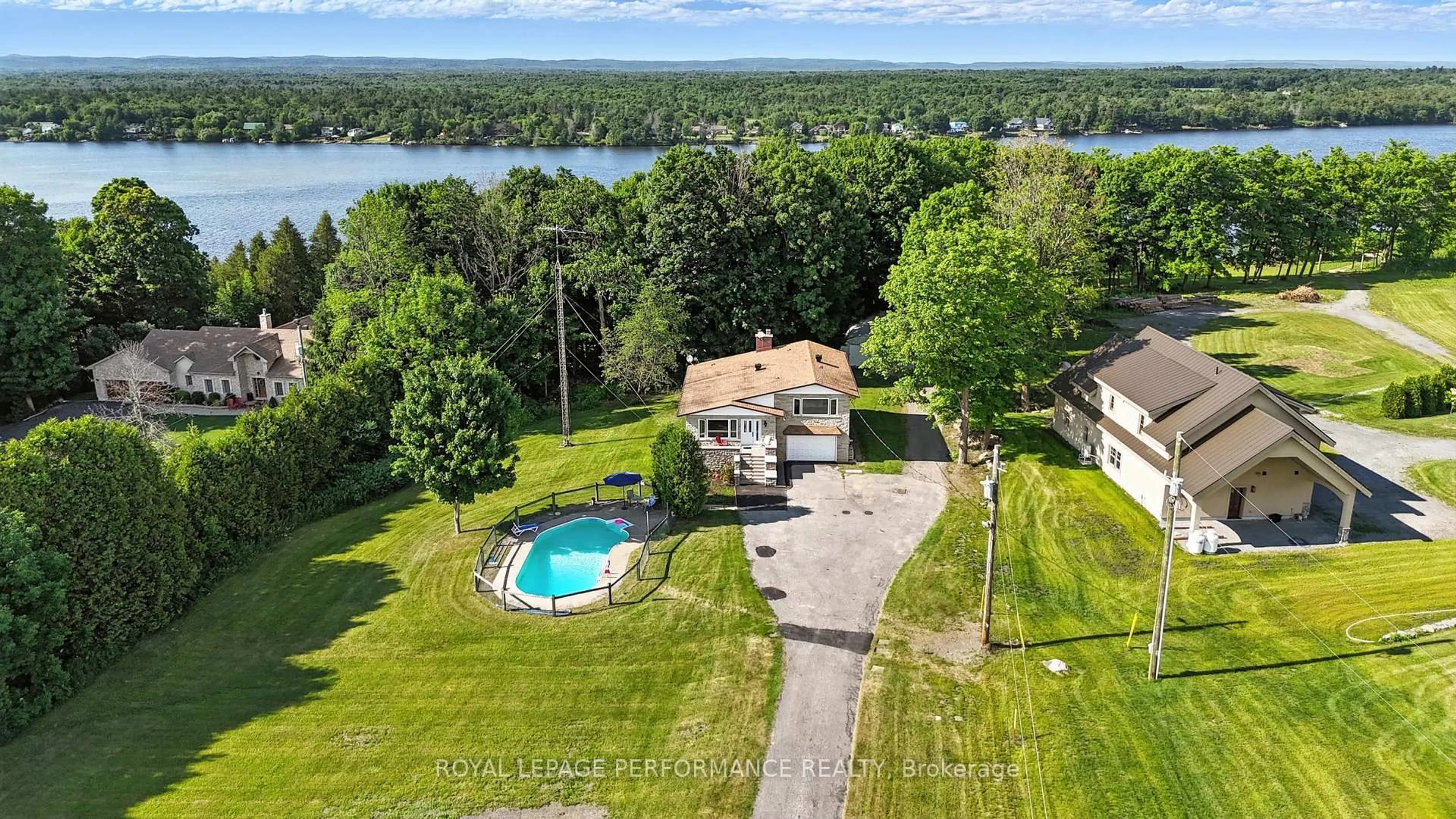 A pic from outside/outdoor area/front of a property/back of a property/a pic from drone, water/lake/river/ocean view for 2505 Front Rd, East Hawkesbury Ontario K6A 2R2