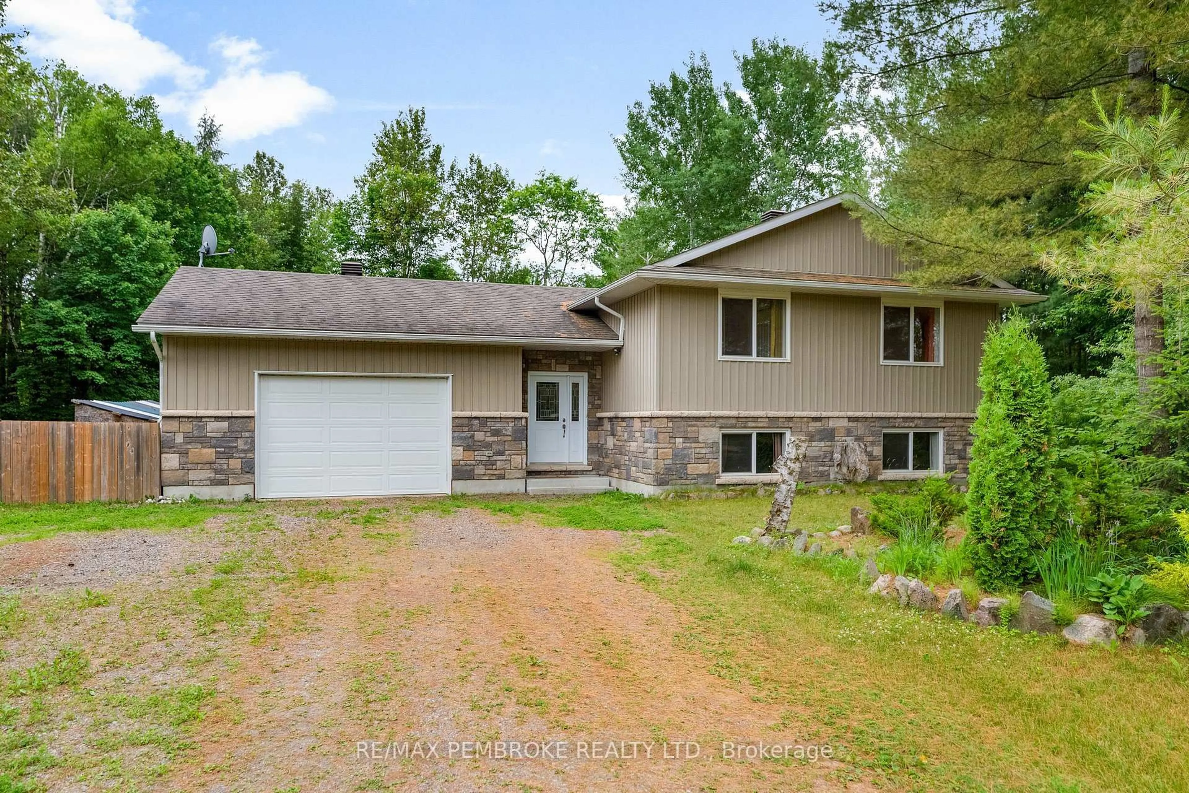A pic from outside/outdoor area/front of a property/back of a property/a pic from drone, street for 5 Pitzner Rd, Petawawa Ontario K8A 6W7