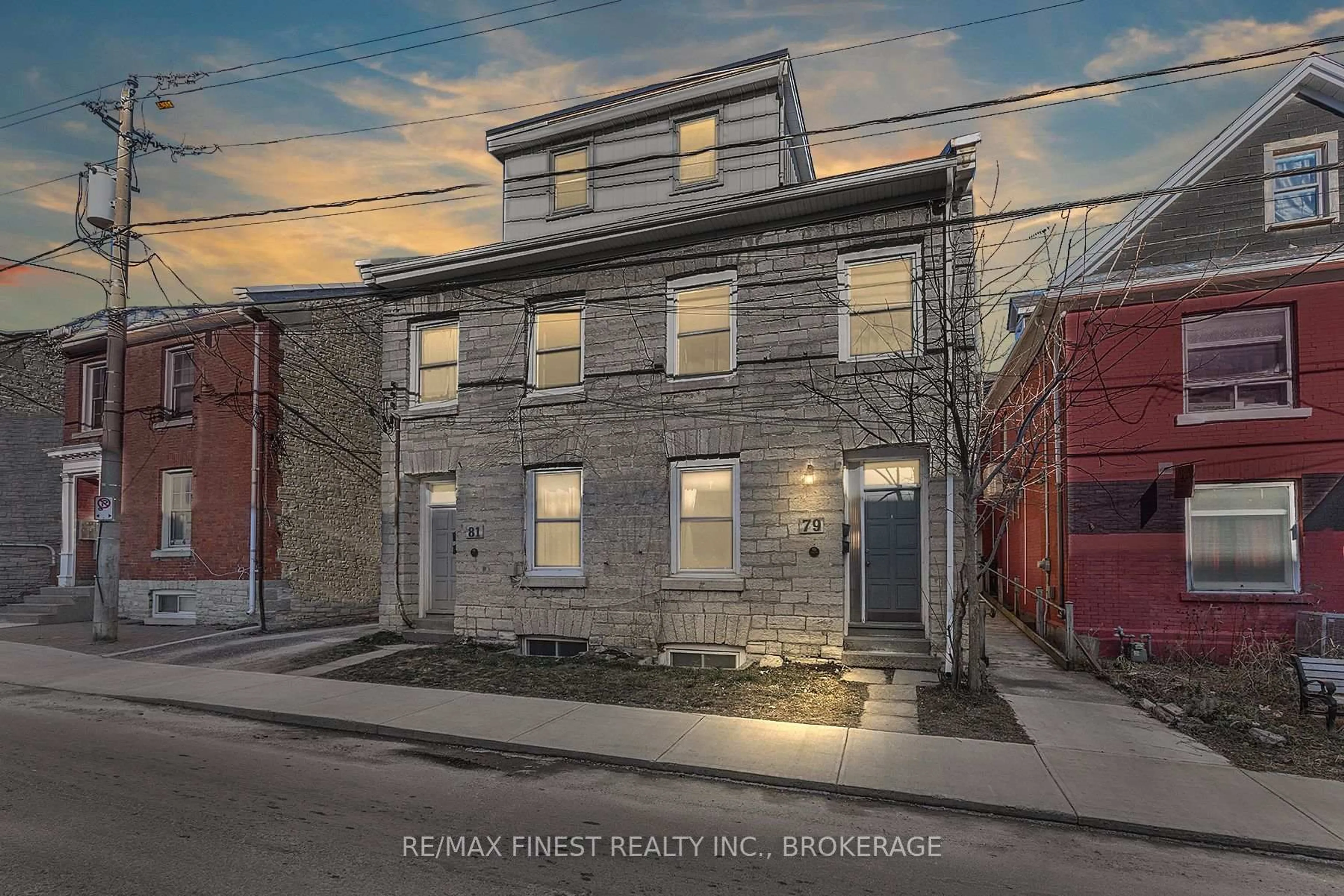 A pic from outside/outdoor area/front of a property/back of a property/a pic from drone, street for 79-81 Queen St, Kingston Ontario K7K 1A5