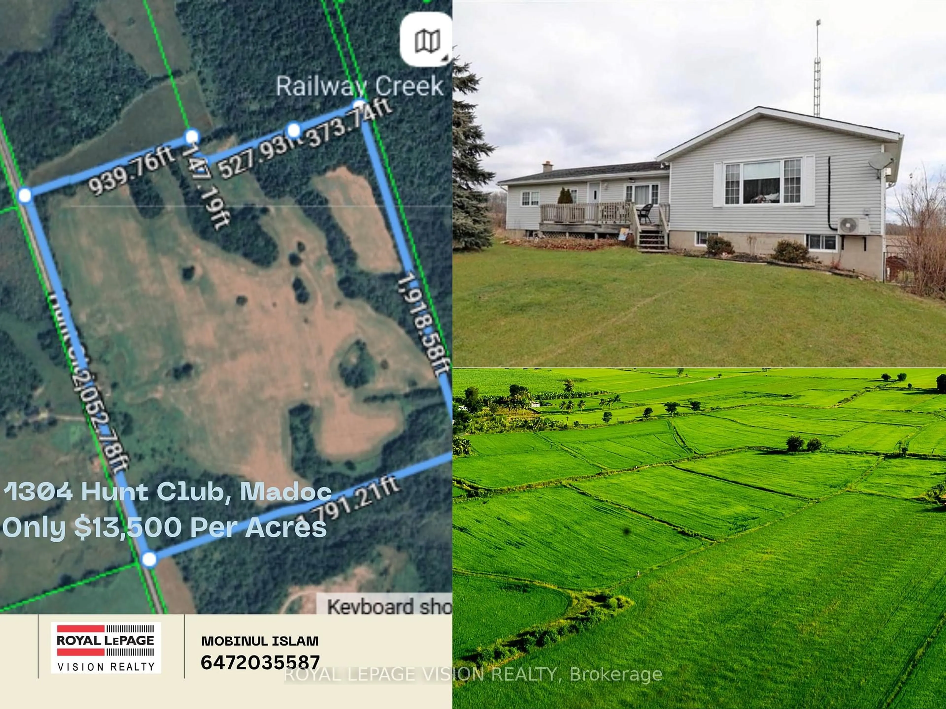 A pic from outside/outdoor area/front of a property/back of a property/a pic from drone, unknown for 1304 Hunt Club Rd #Land + Bldg, Madoc Ontario K0K 2K0