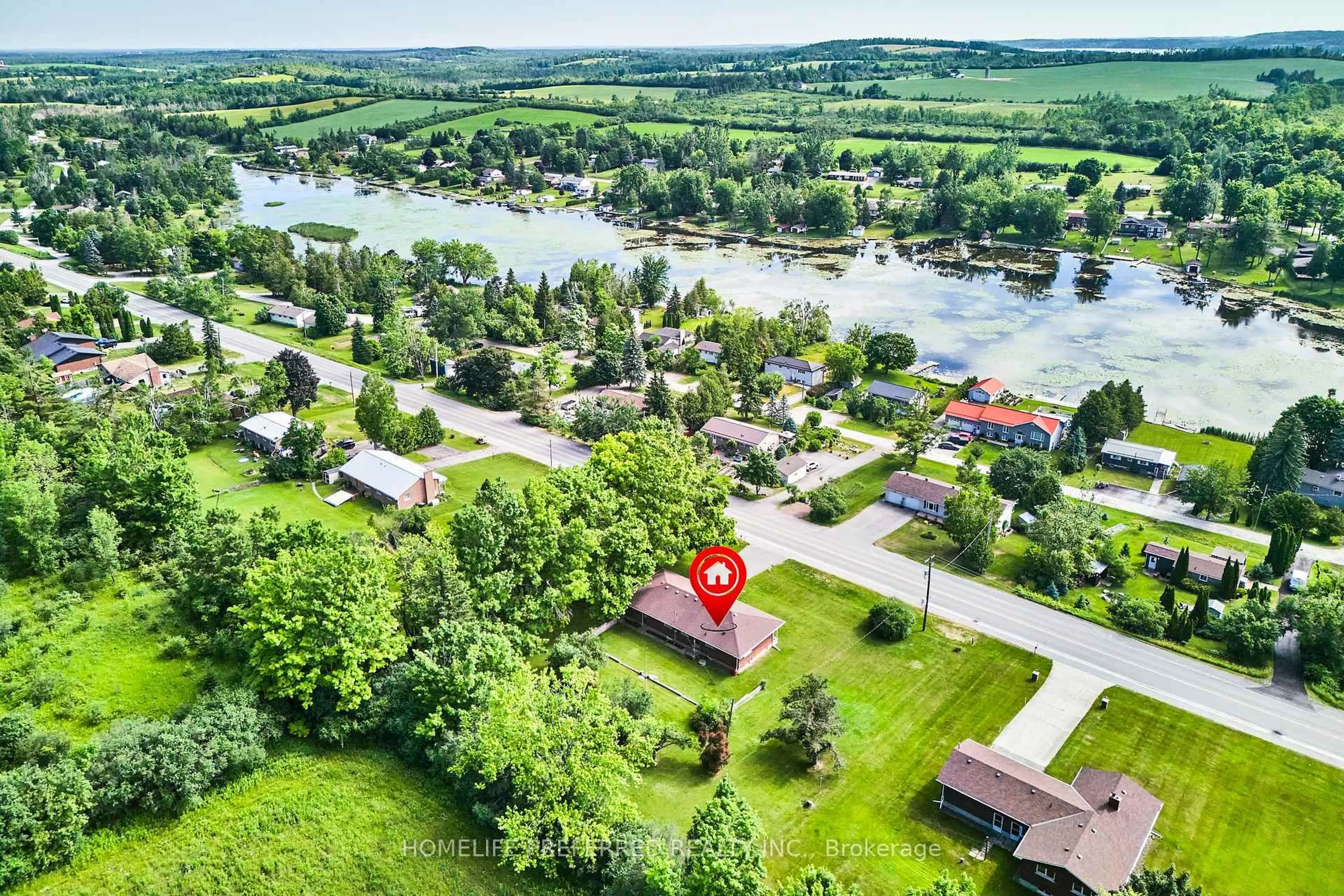A pic from outside/outdoor area/front of a property/back of a property/a pic from drone, water/lake/river/ocean view for 872 Frank Hill Rd, Kawartha Lakes Ontario K9J 6X3