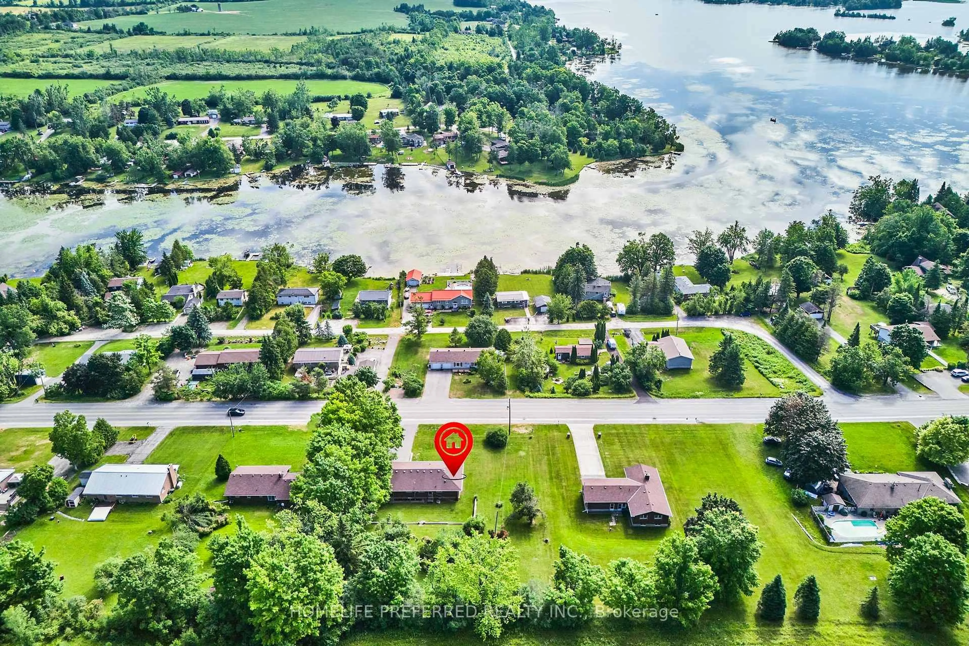 A pic from outside/outdoor area/front of a property/back of a property/a pic from drone, water/lake/river/ocean view for 872 Frank Hill Rd, Kawartha Lakes Ontario K9J 6X3