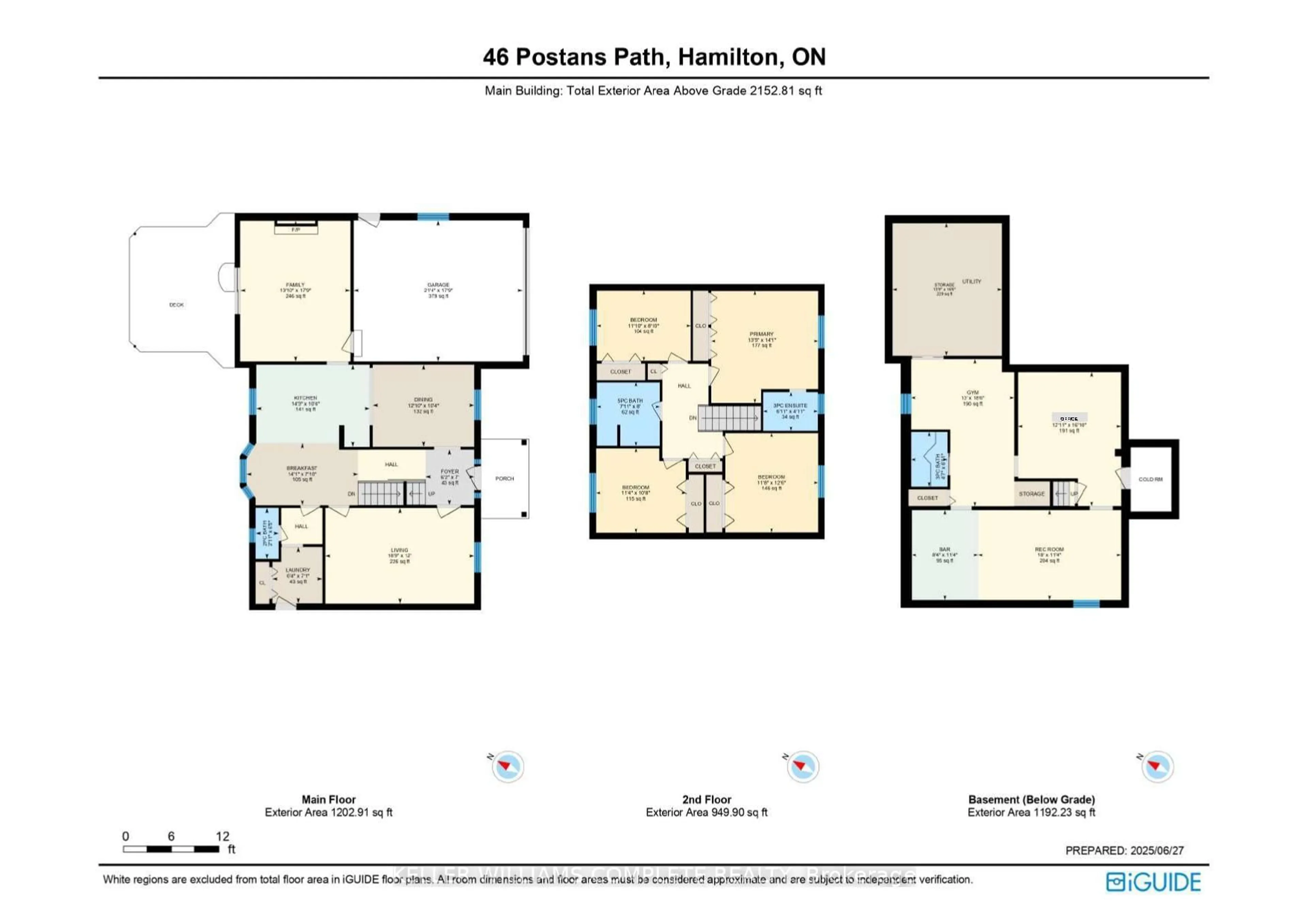 Floor plan for 46 Postans Path, Hamilton Ontario L9G 3R3