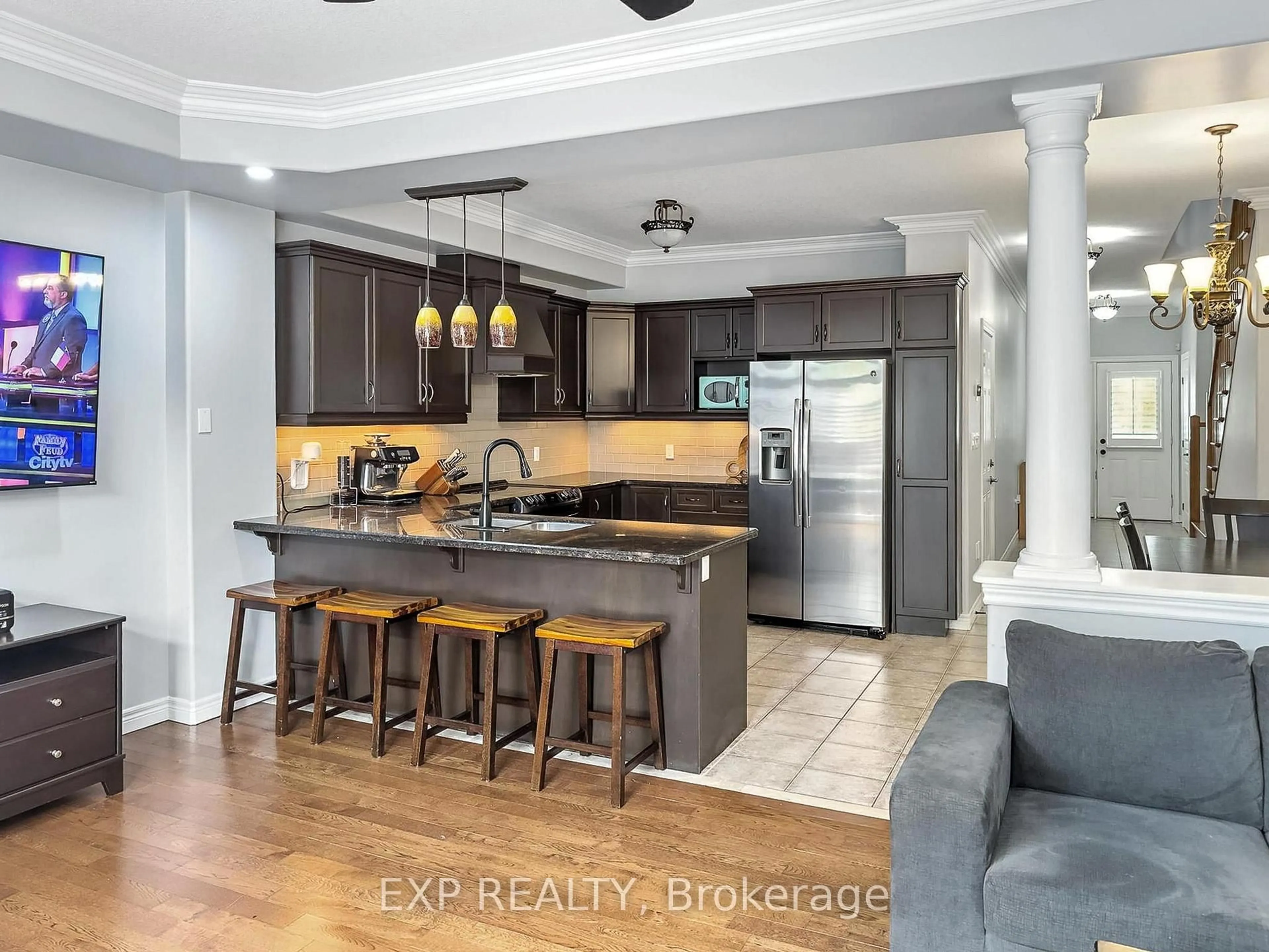 Open concept kitchen, ceramic/tile floor for 66 Fall Fair Way, Hamilton Ontario L0R 1C0