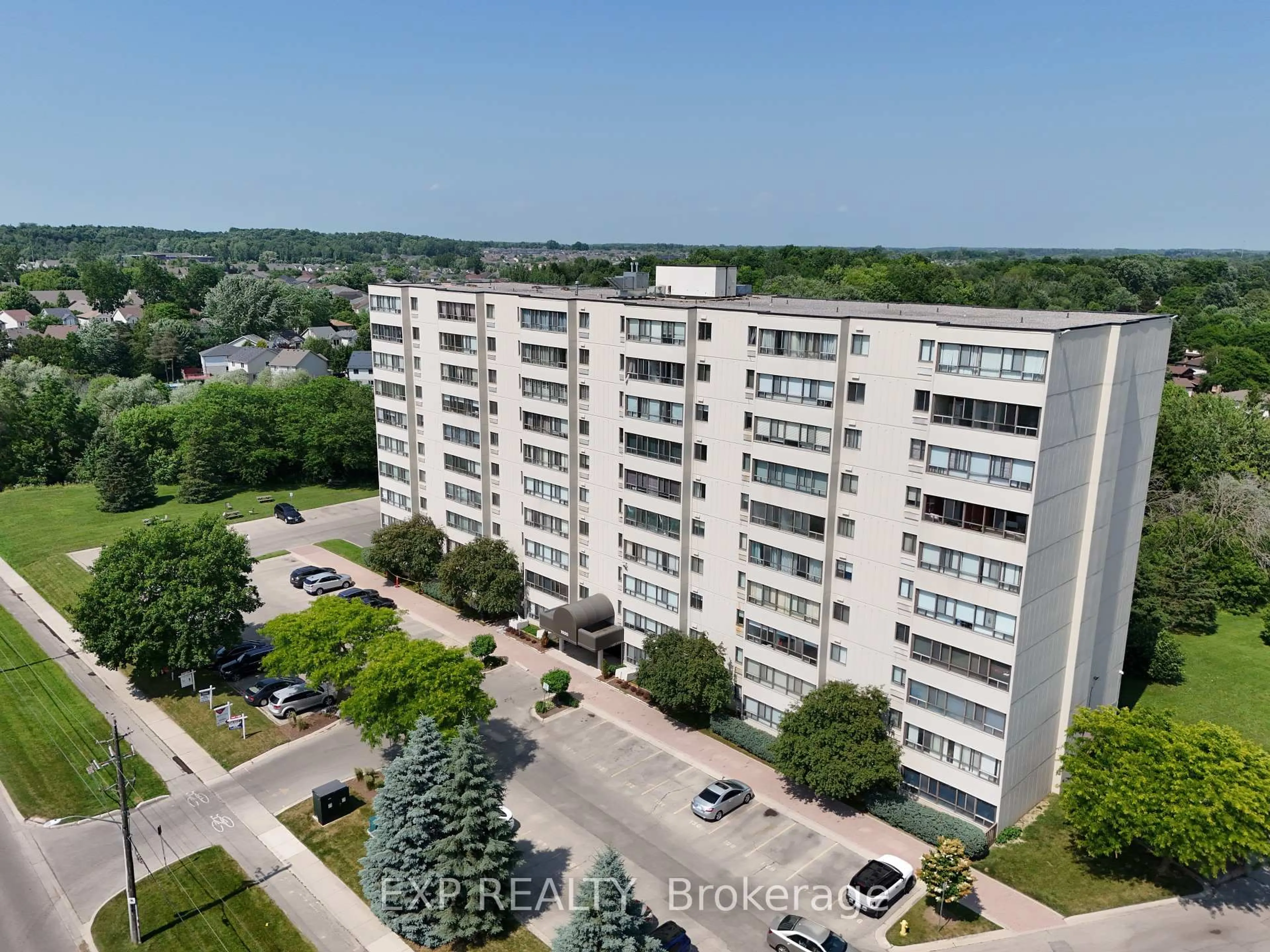 A pic from outside/outdoor area/front of a property/back of a property/a pic from drone, city buildings view from balcony for 1600 Adelaide St #611, London North Ontario N5X 3H6