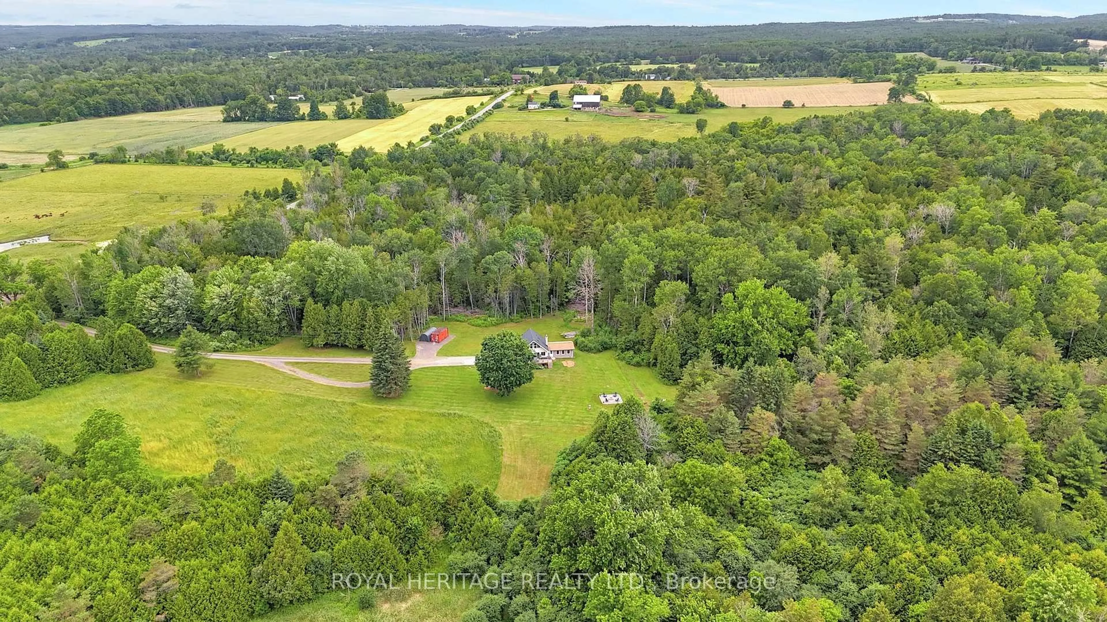 A pic from outside/outdoor area/front of a property/back of a property/a pic from drone, forest/trees view for 7551 Campbell Rd, Port Hope Ontario L0A 1B0