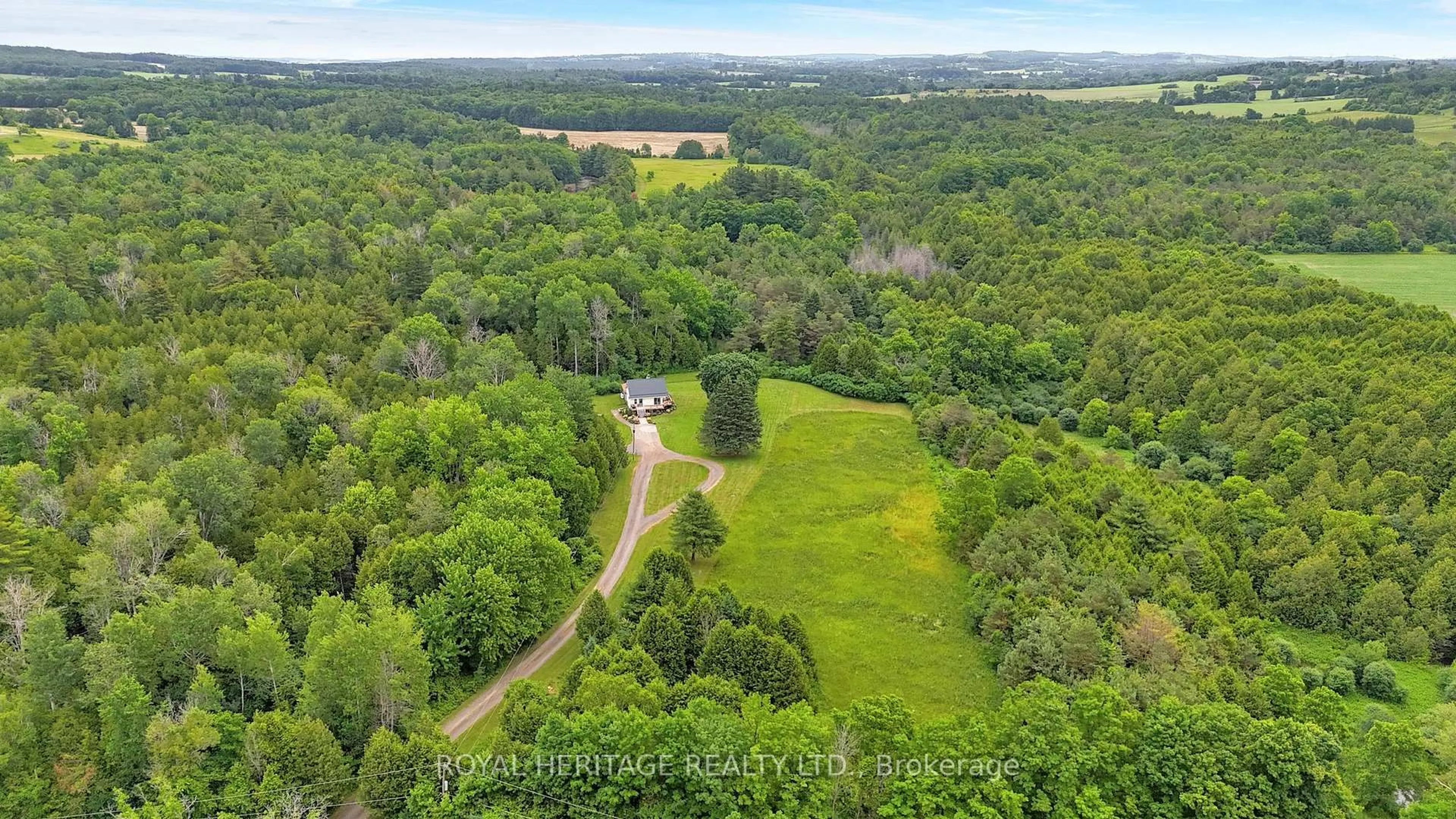 A pic from outside/outdoor area/front of a property/back of a property/a pic from drone, forest/trees view for 7551 Campbell Rd, Port Hope Ontario L0A 1B0
