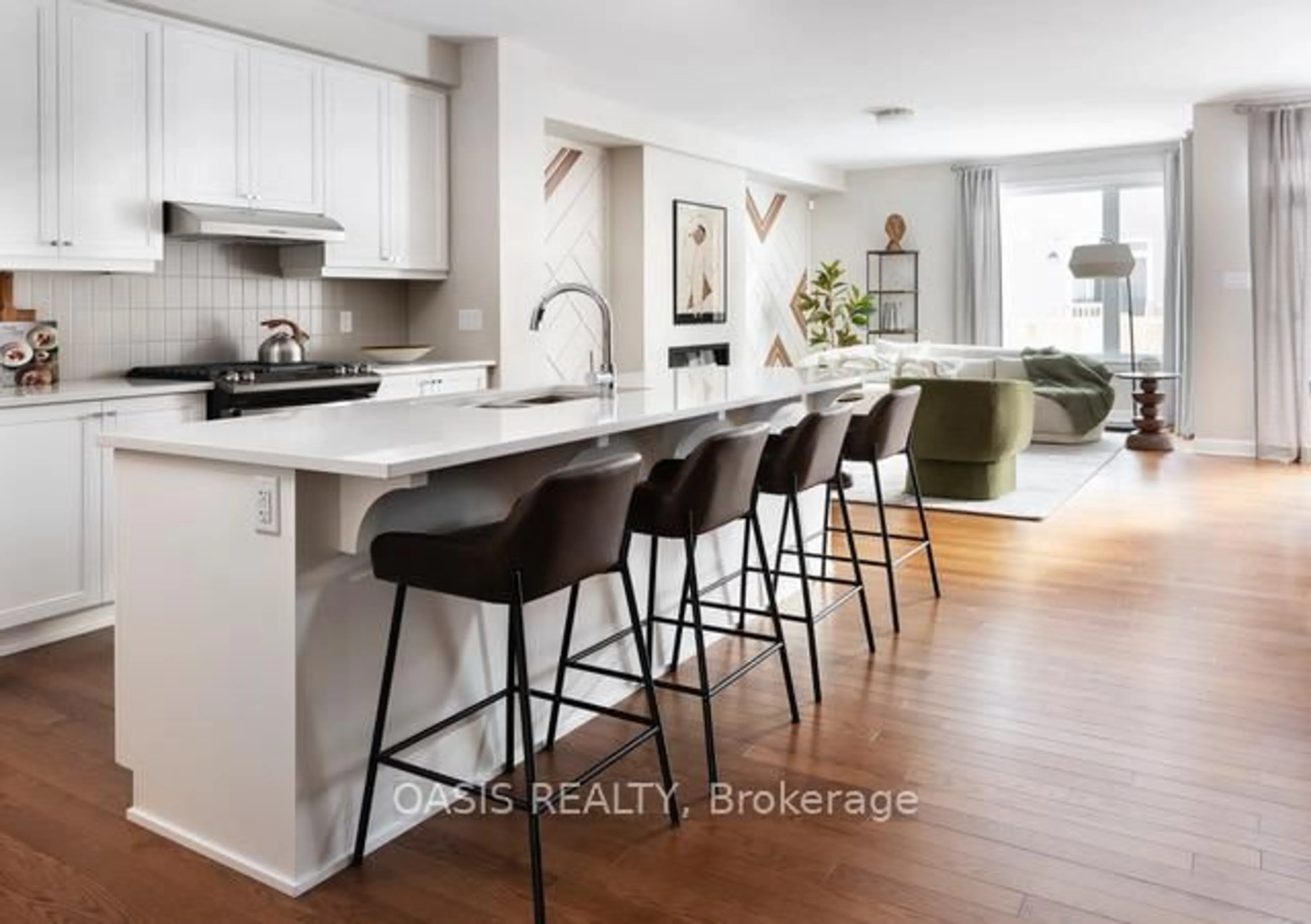 Open concept kitchen, ceramic/tile floor for 137 Kerala Pl, Ottawa Ontario K1T 0Z2