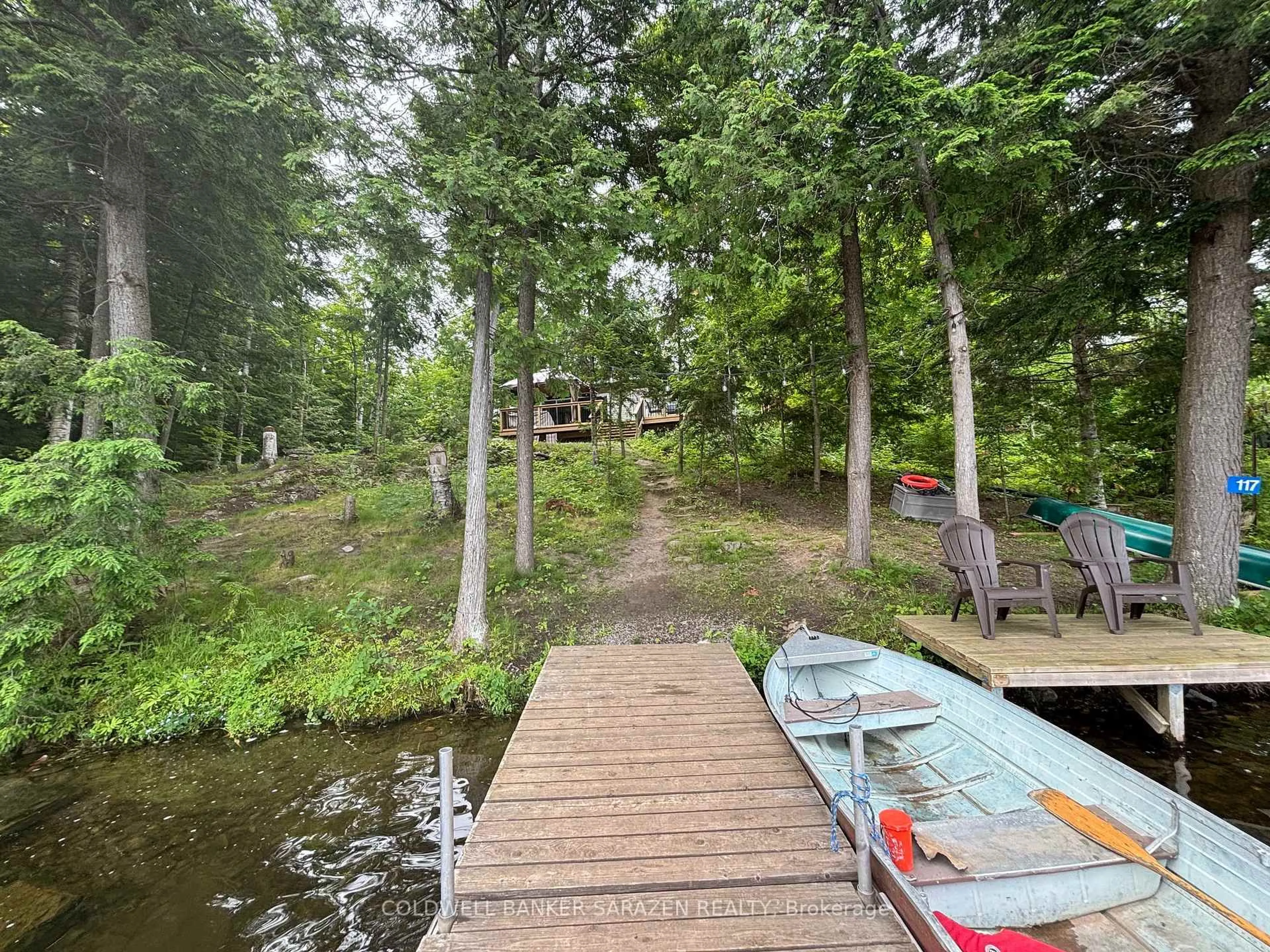 A pic from outside/outdoor area/front of a property/back of a property/a pic from drone, forest/trees view for 117 Raycroft Peninsula Pt, White Lake Ontario K0A 3L0