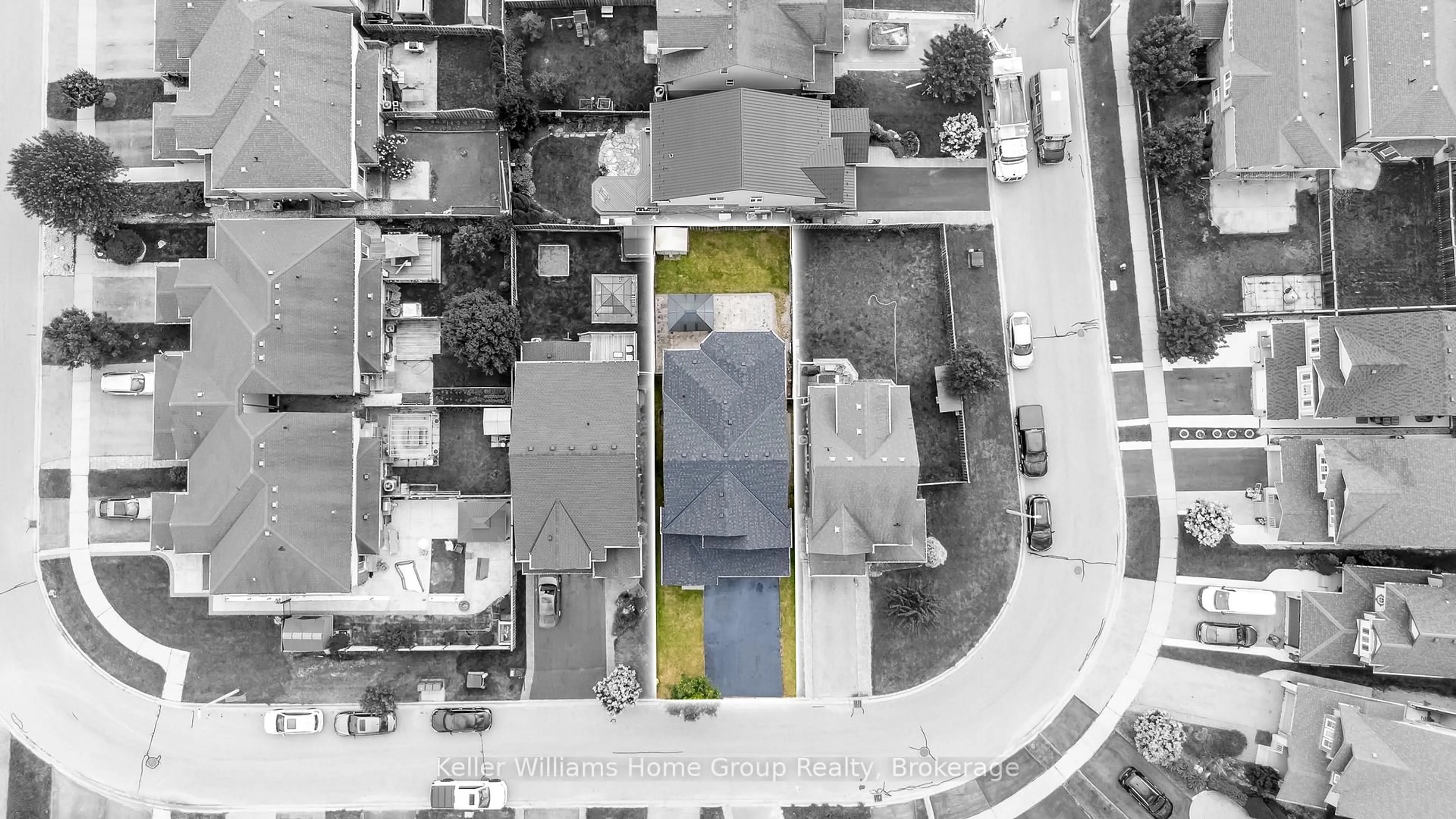 A pic from outside/outdoor area/front of a property/back of a property/a pic from drone, street for 64 Laughland Lane, Guelph Ontario N1L 0C6