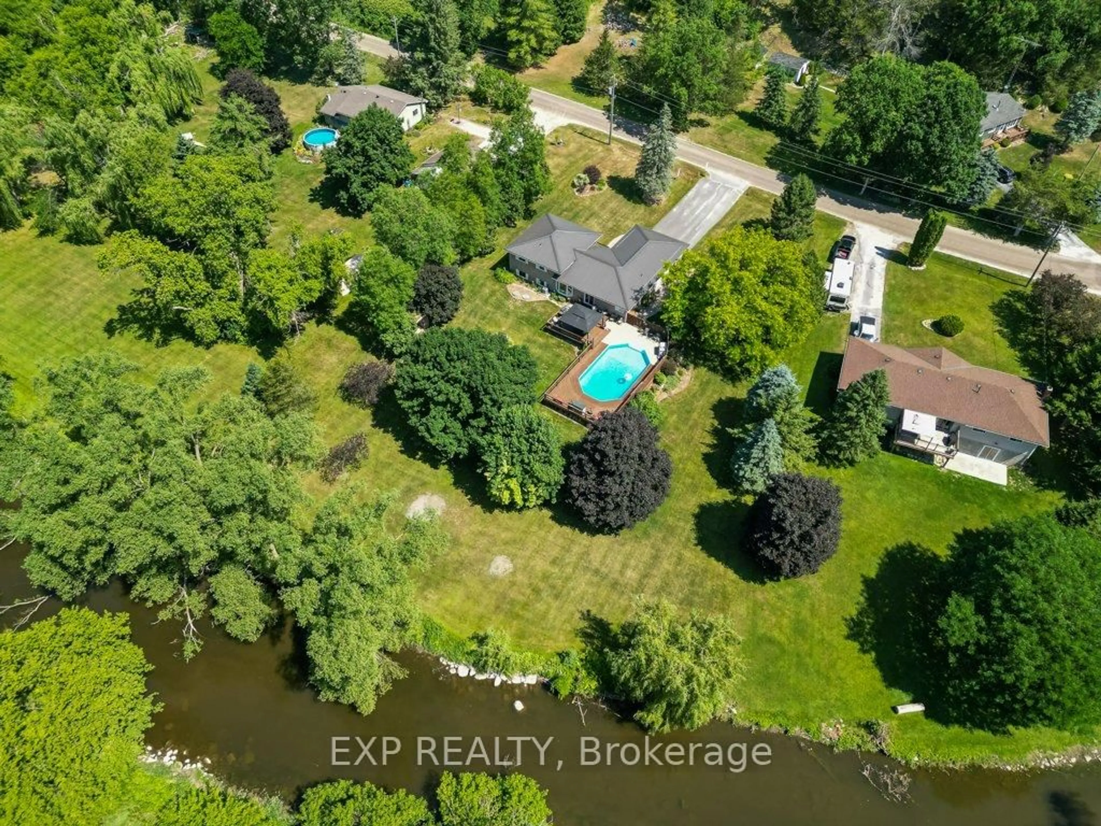 A pic from outside/outdoor area/front of a property/back of a property/a pic from drone, water/lake/river/ocean view for 26 Goacher Rd, Trent Hills Ontario K0K 1L0