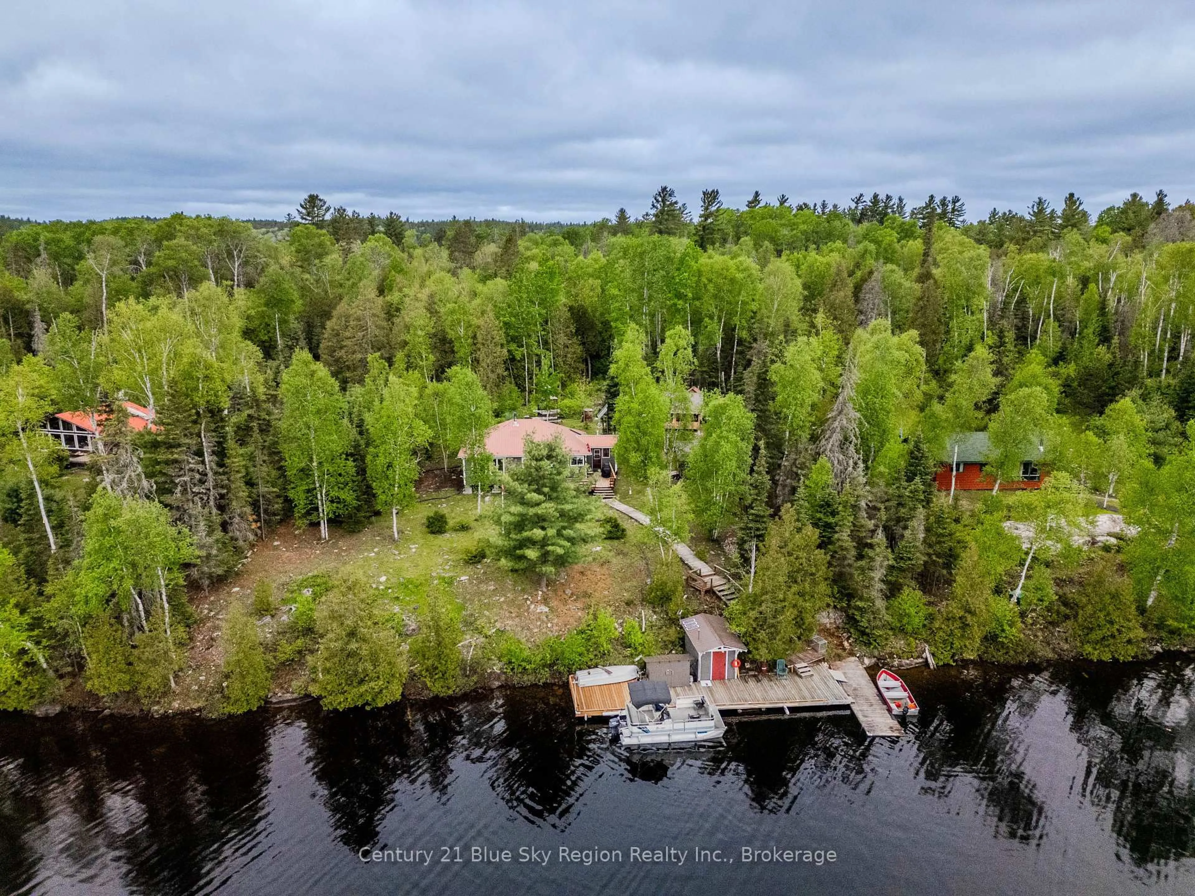 A pic from outside/outdoor area/front of a property/back of a property/a pic from drone, water/lake/river/ocean view for 10385 RABBIT LAKE, Temagami Ontario P0H 2H0