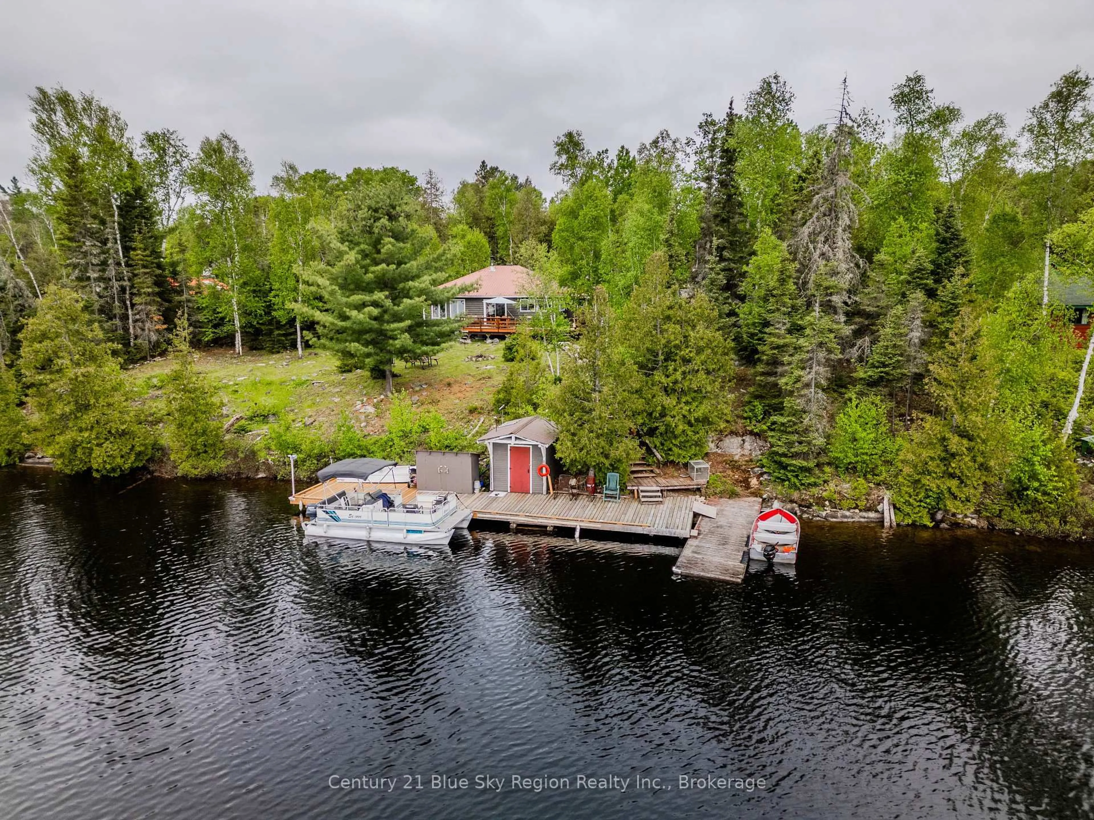 A pic from outside/outdoor area/front of a property/back of a property/a pic from drone, water/lake/river/ocean view for 10385 RABBIT LAKE, Temagami Ontario P0H 2H0
