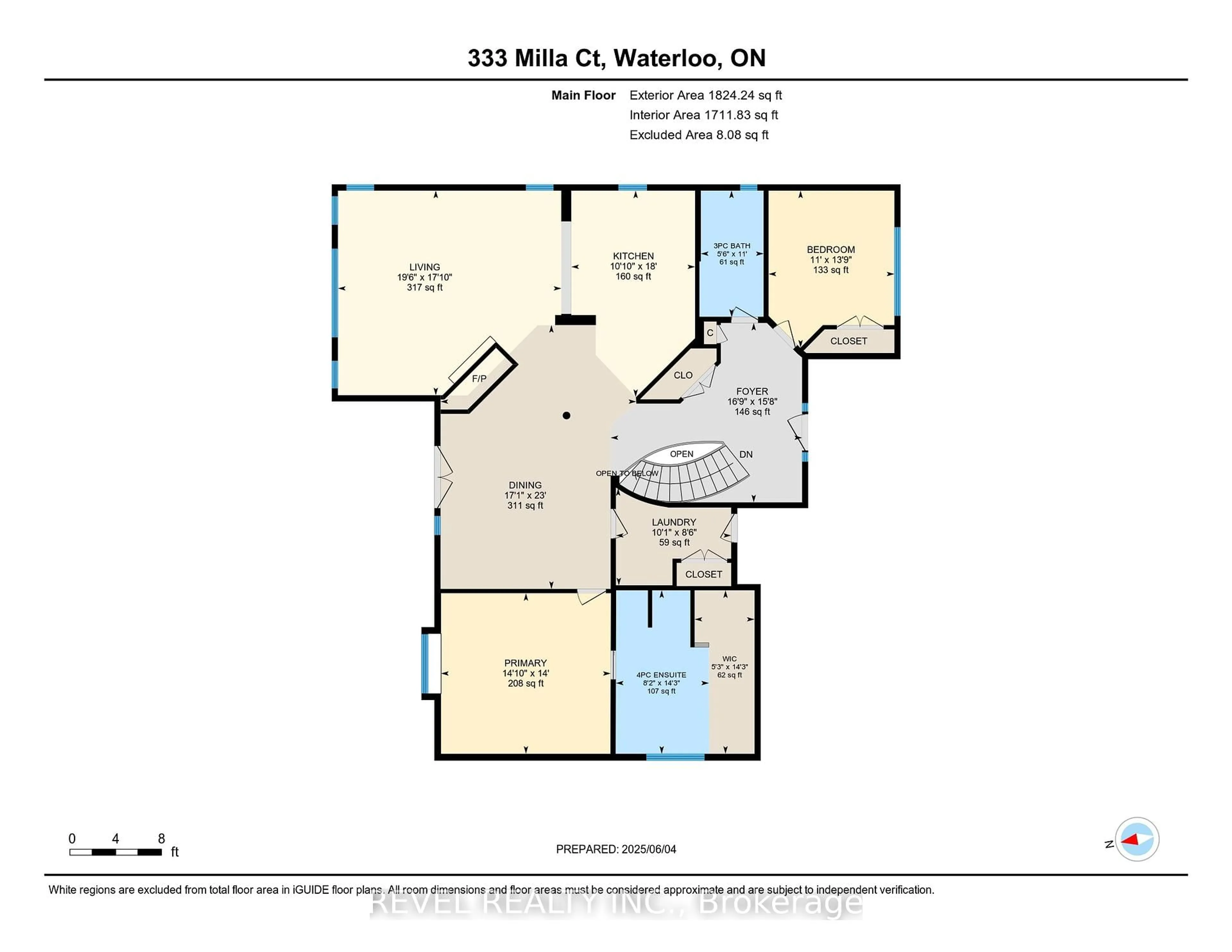 Floor plan for 333 Milla Crt, Waterloo Ontario N2L 6N4