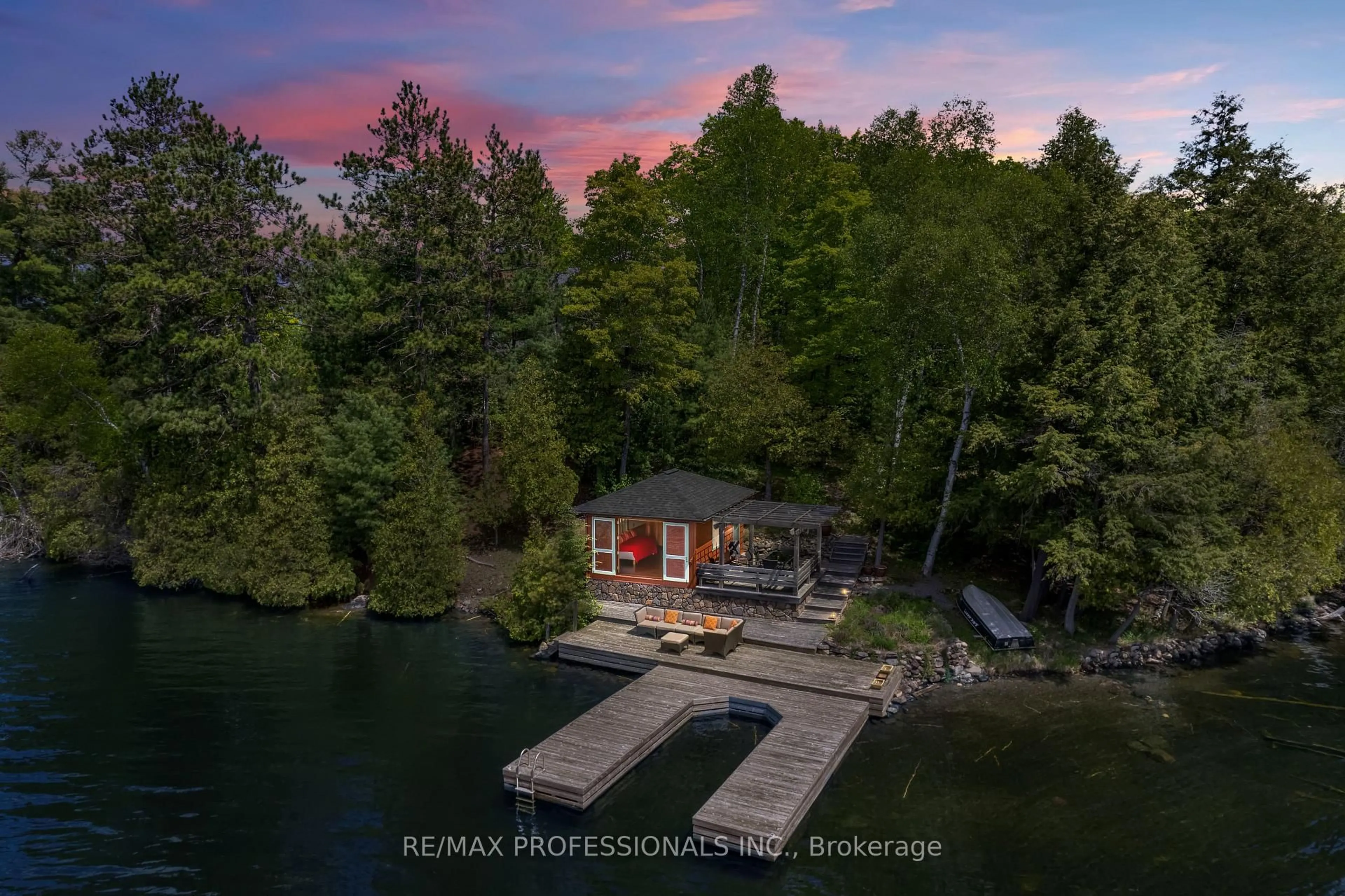A pic from outside/outdoor area/front of a property/back of a property/a pic from drone, water/lake/river/ocean view for 1433 Abrams Rd, Highlands East Ontario K0L 1C0