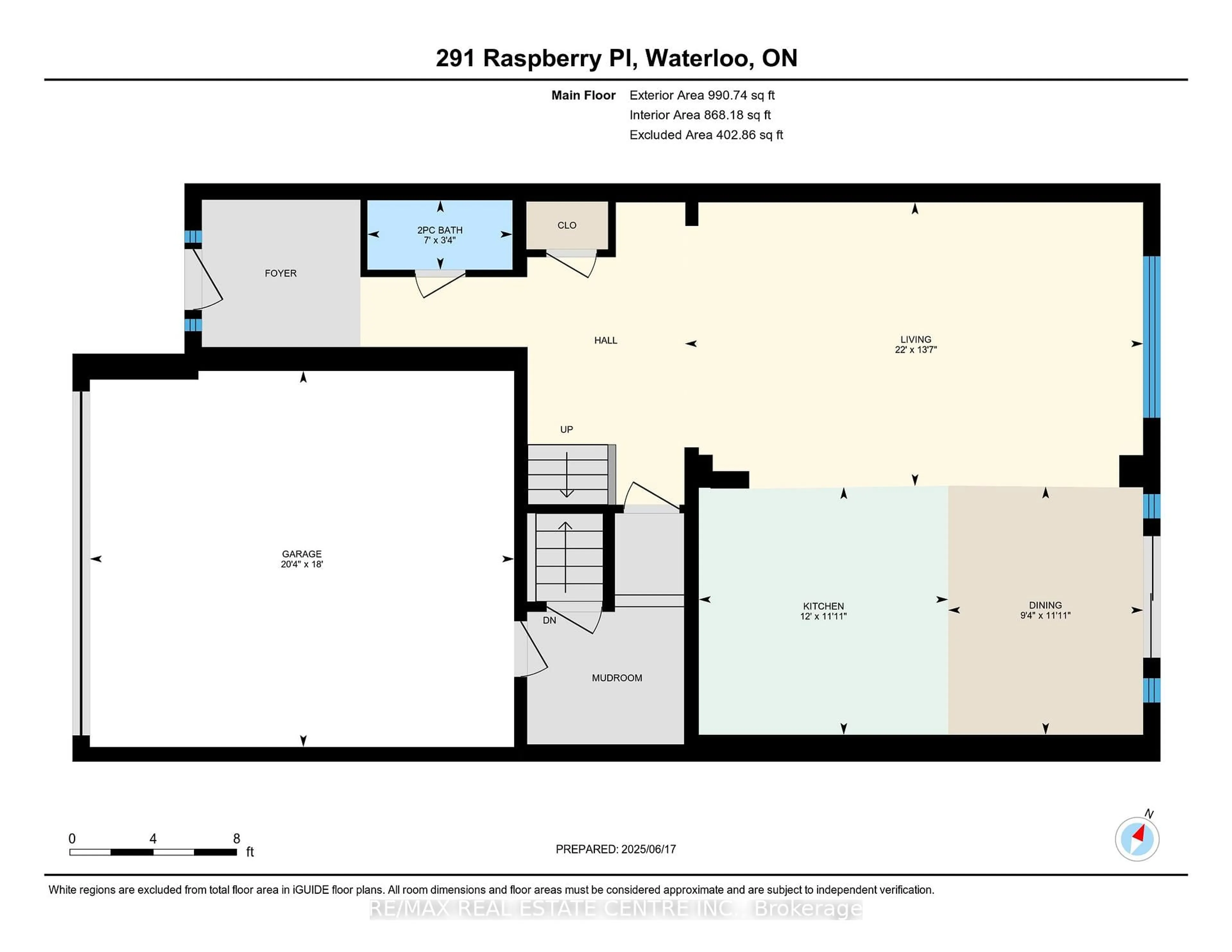 Floor plan for 291 Raspberry Pl, Waterloo Ontario N2T 2Z4